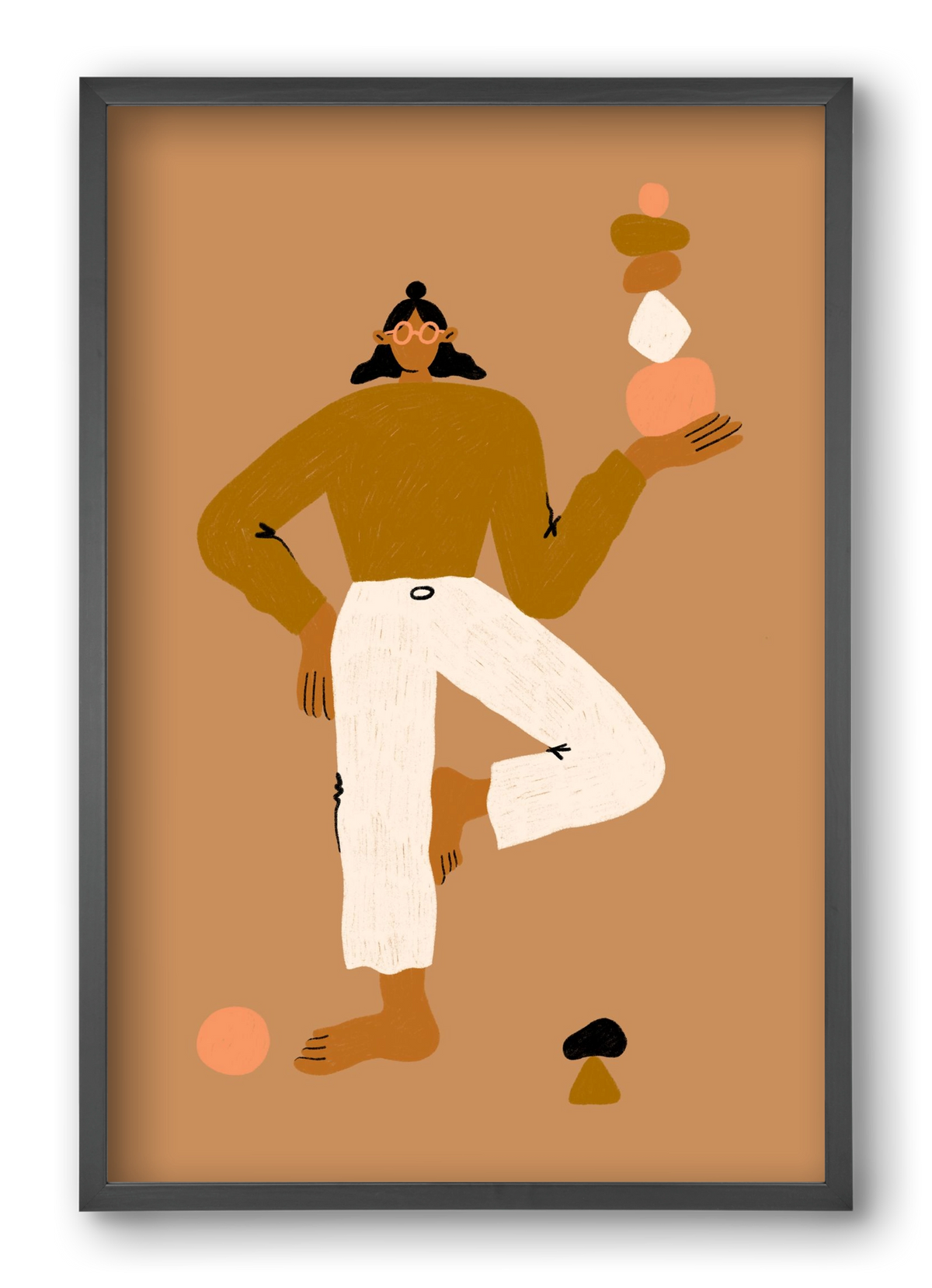 Balancing, 40x60 cm (40x60 cm), Fekete keret