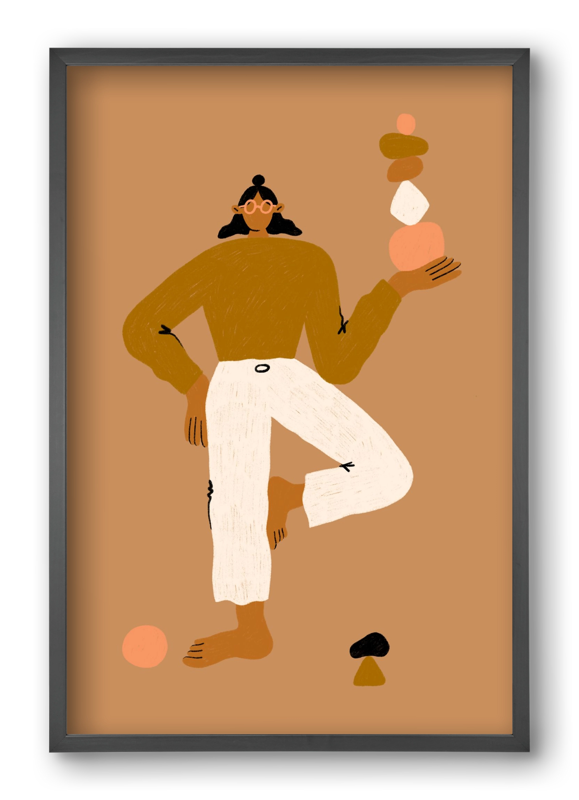 Balancing, 40x60 cm (40x60 cm), Fekete keret