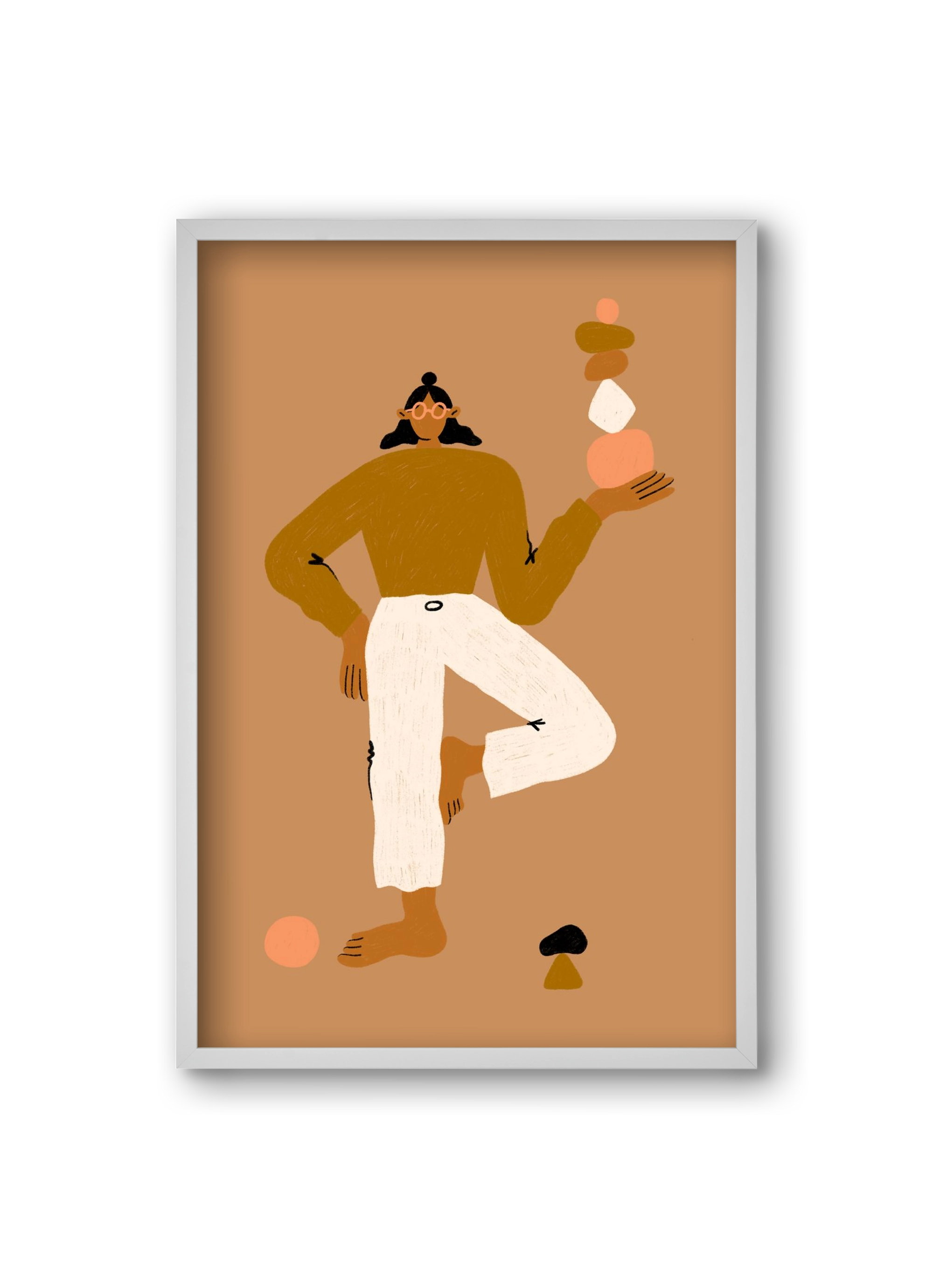 Balancing, 20x30 cm (20x30 cm), Fehér keret