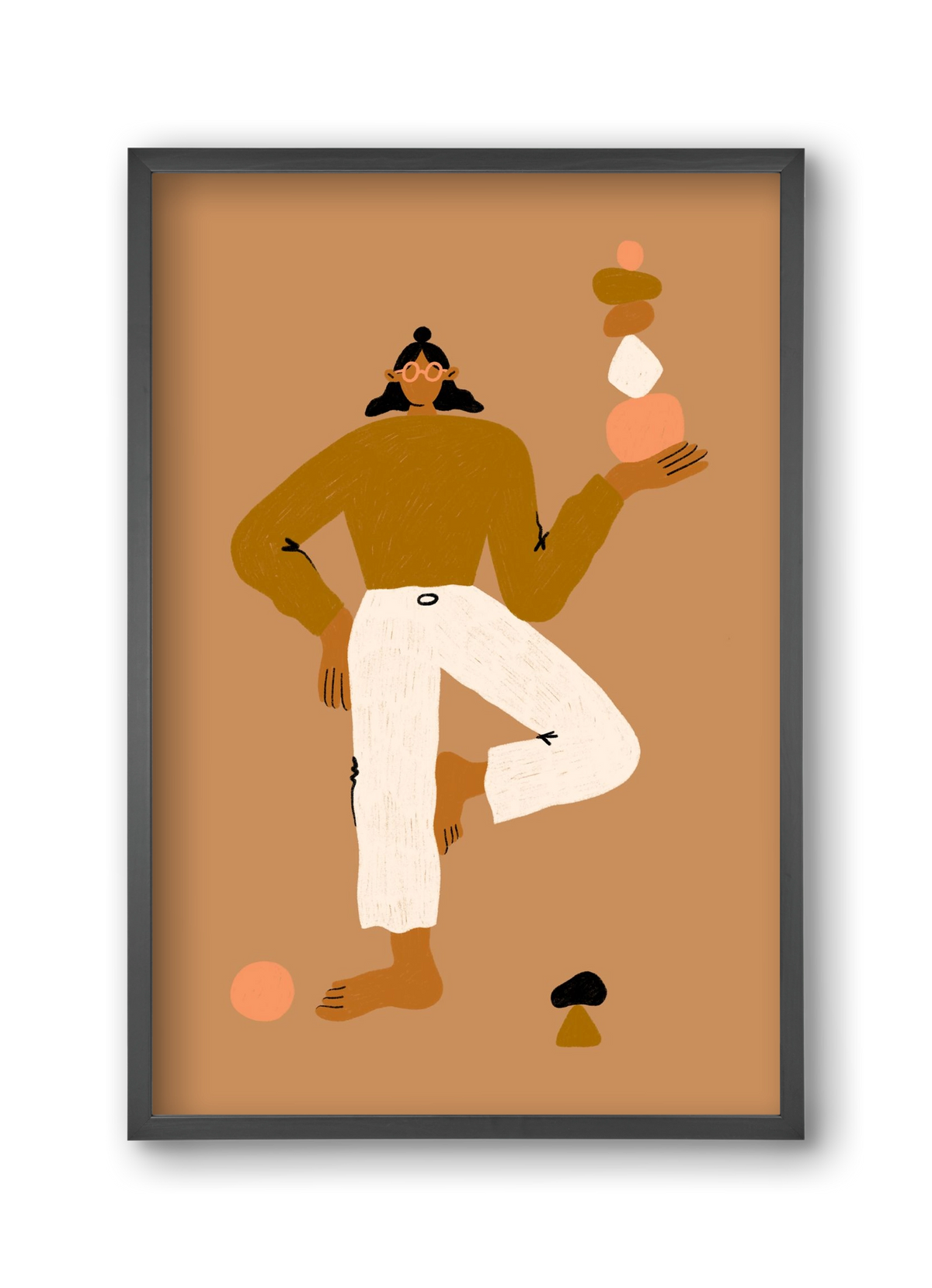 Balancing, 30x45 cm (30x45 cm), Fekete keret