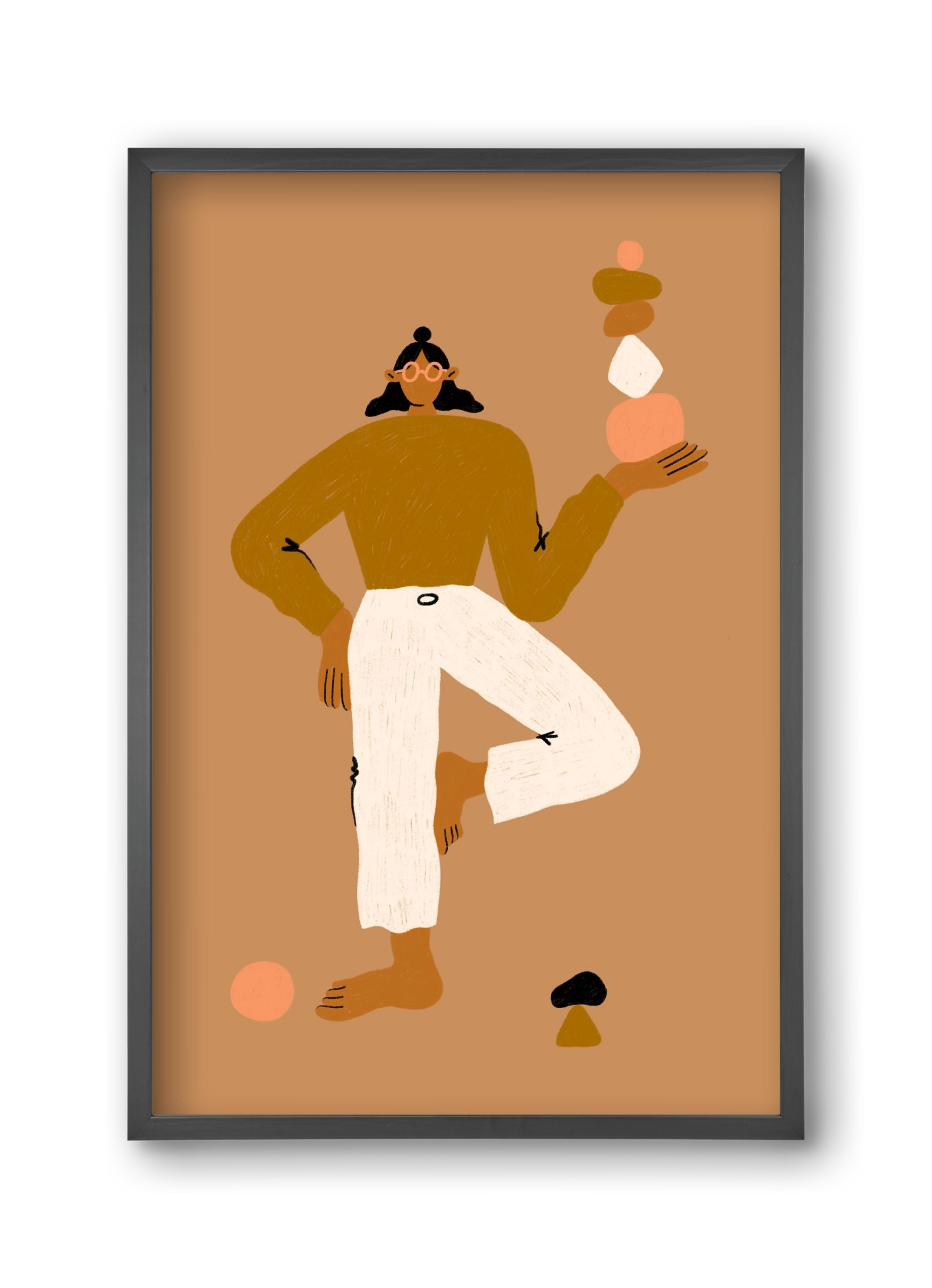 Balancing, 30x45 cm (30x45 cm), Fekete keret