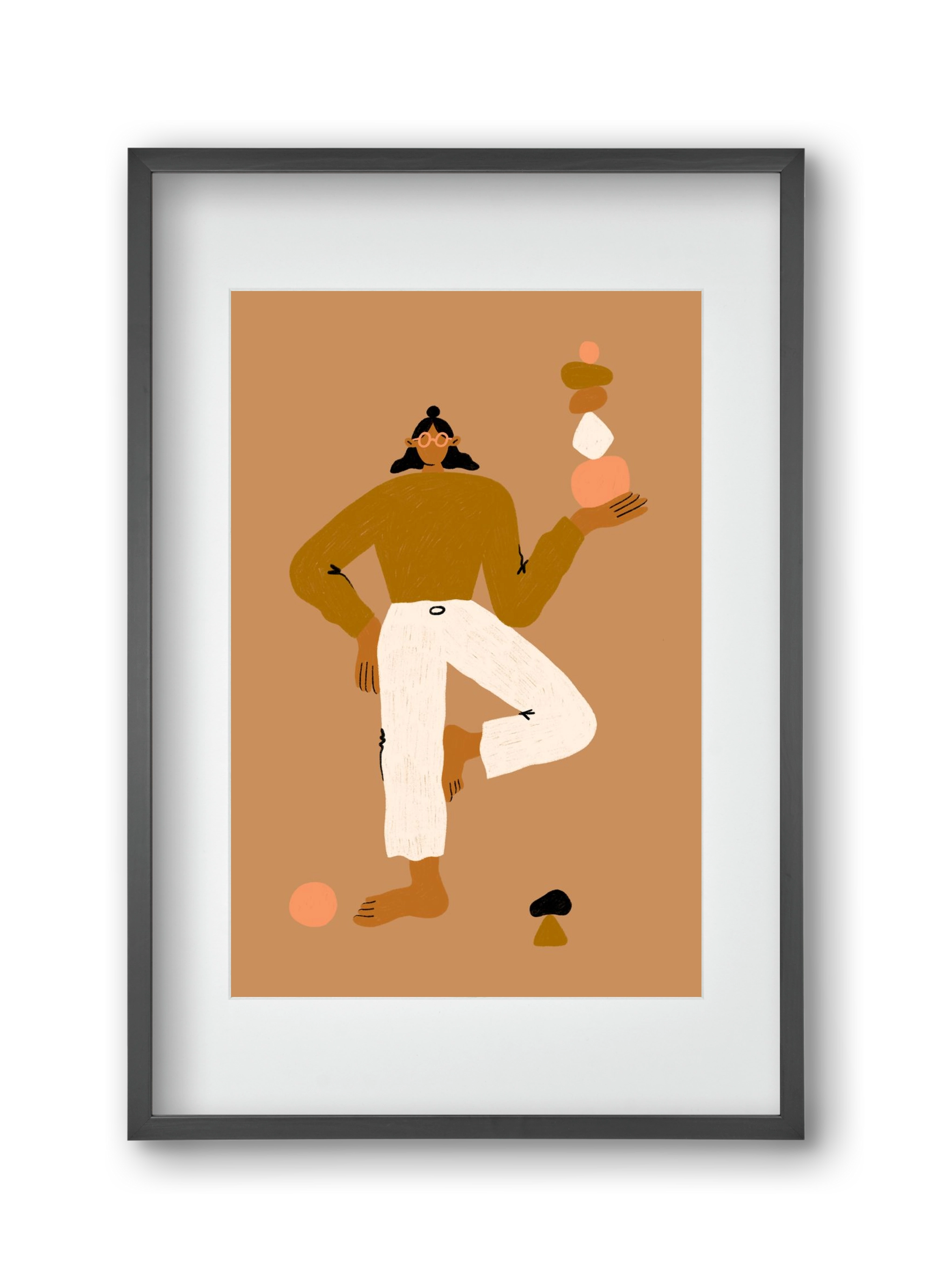 Balancing, 30x45 cm (20x30 cm), Fekete keret, paszpartuval