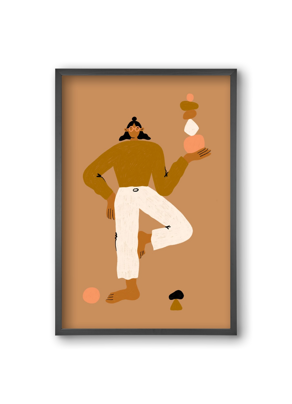 Balancing, 20x30 cm (20x30 cm), Fekete keret