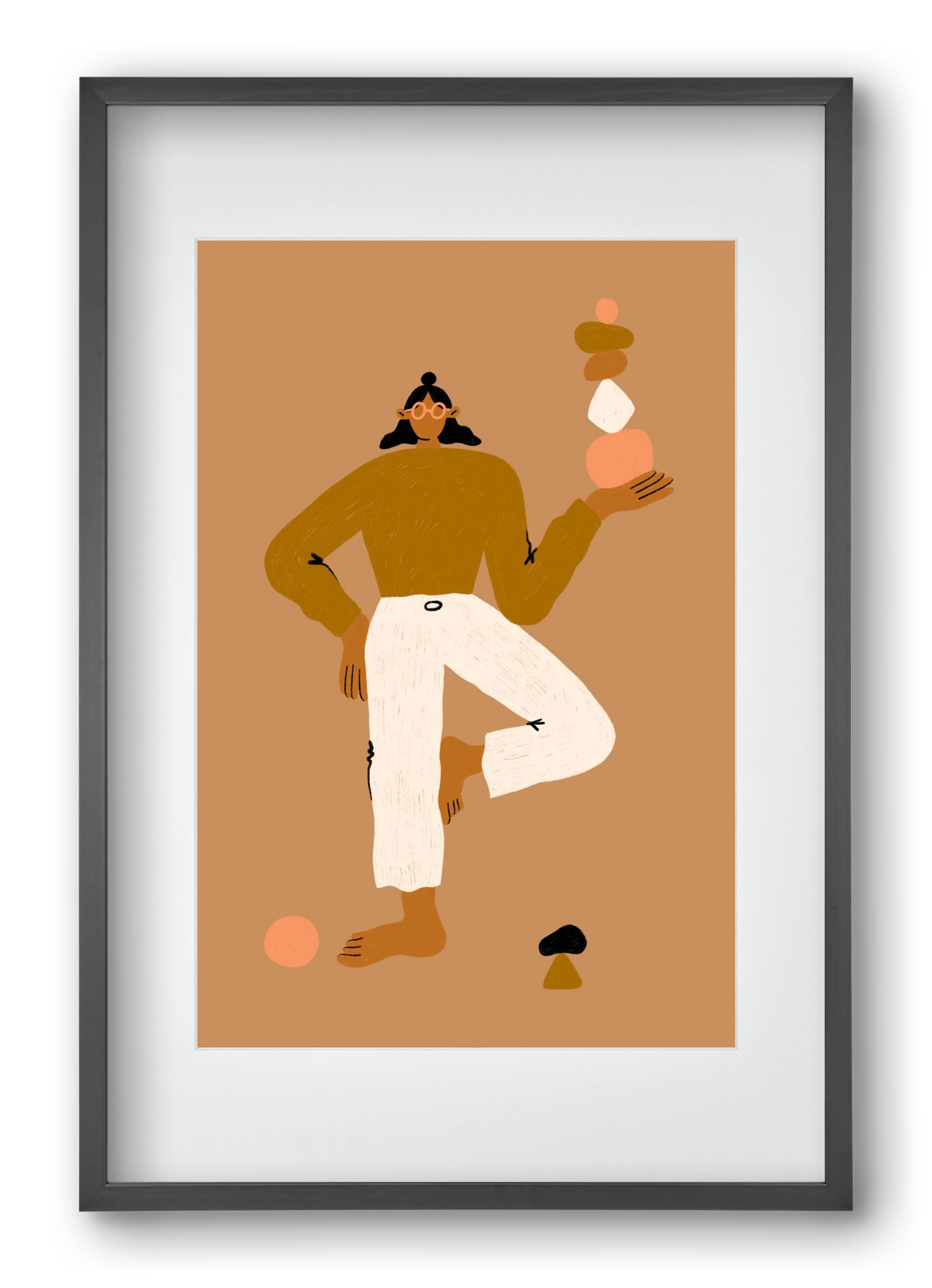 Balancing, 40x60 cm (30x45 cm), Fekete keret, paszpartuval