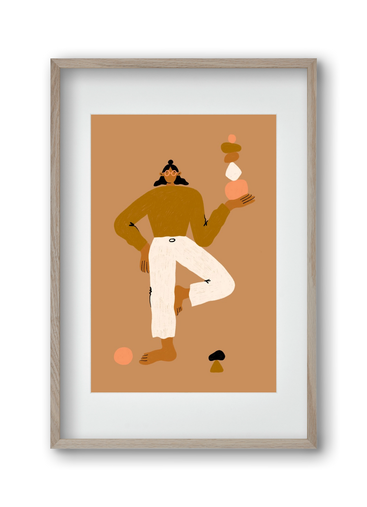 Balancing, 30x45 cm (20x30 cm), Tölgy keret, paszpartuval