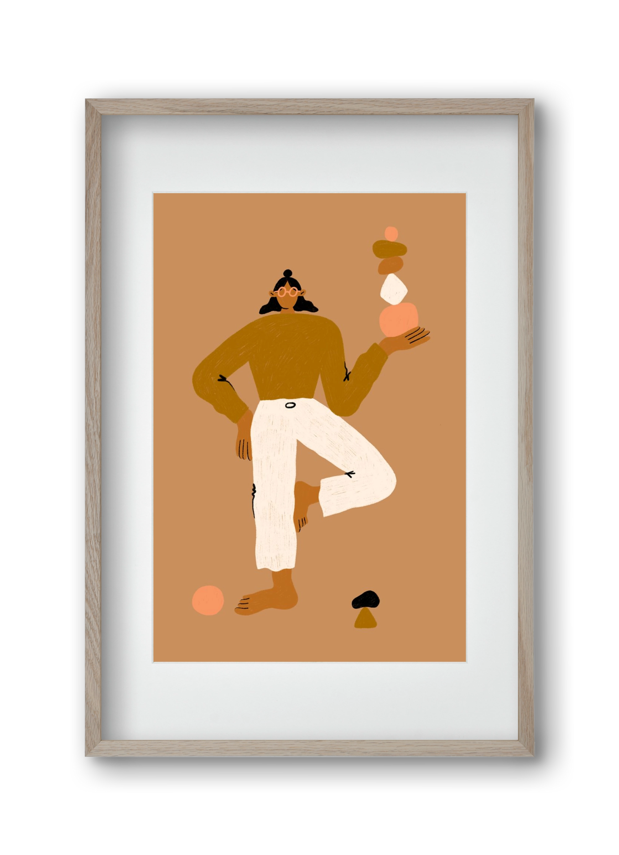 Balancing, 30x45 cm (20x30 cm), Tölgy keret, paszpartuval