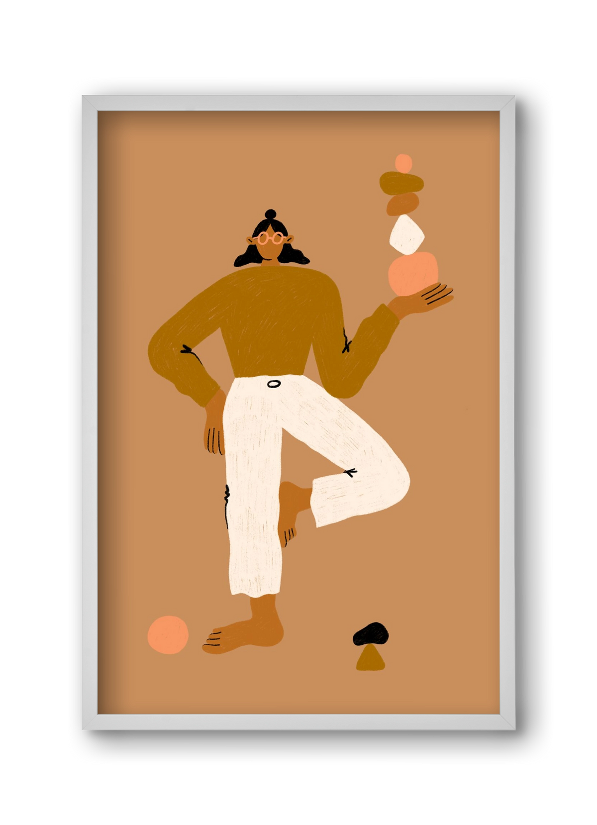 Balancing, 30x45 cm (30x45 cm), Fehér keret