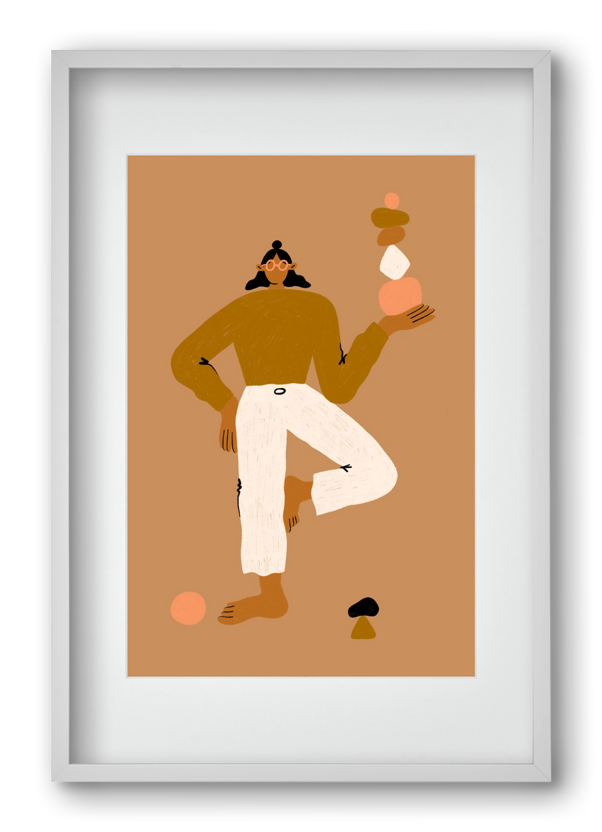 Balancing, 40x60 cm (30x45 cm), Fehér keret, paszpartuval