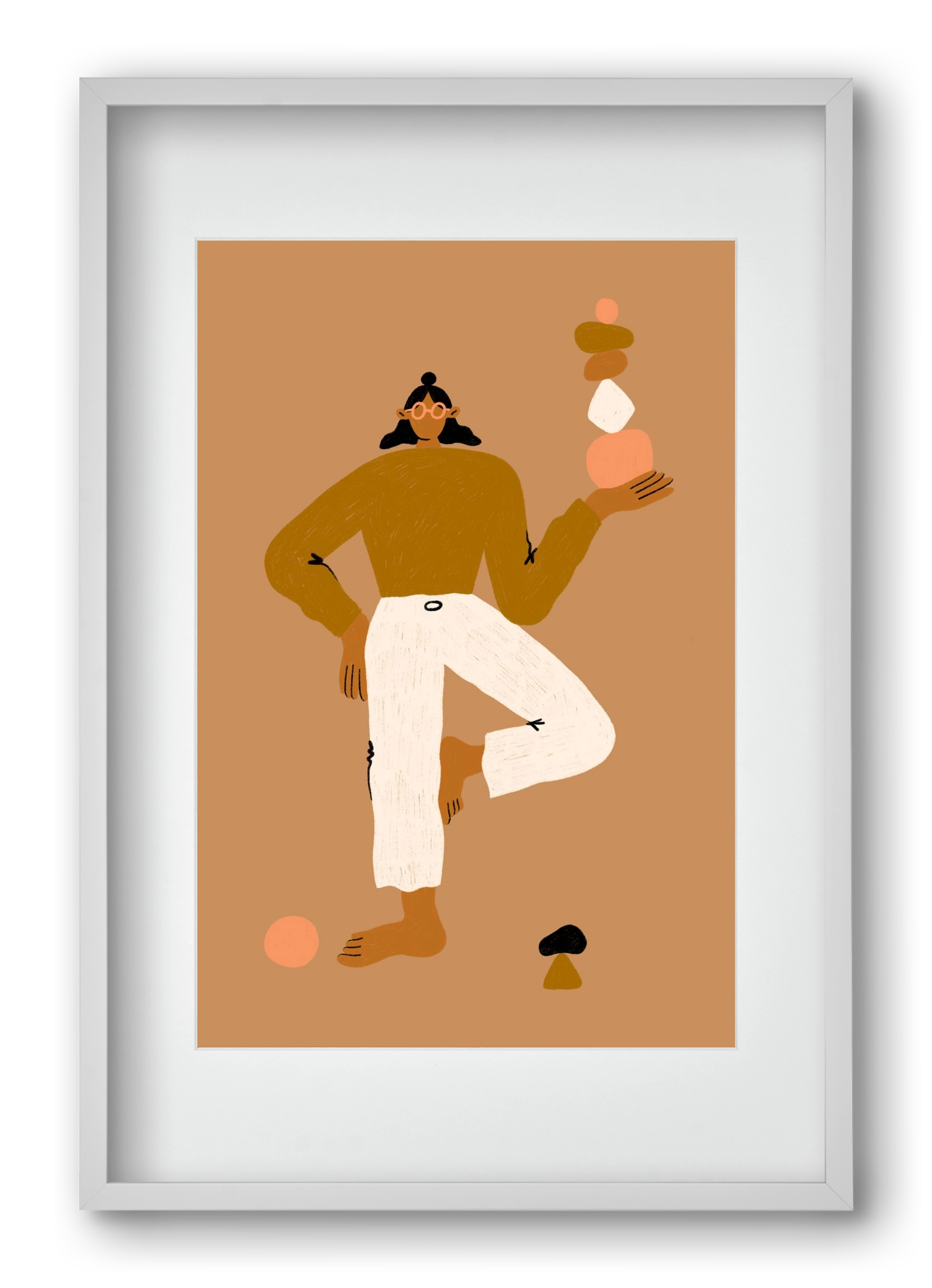 Balancing, 40x60 cm (30x45 cm), Fehér keret, paszpartuval