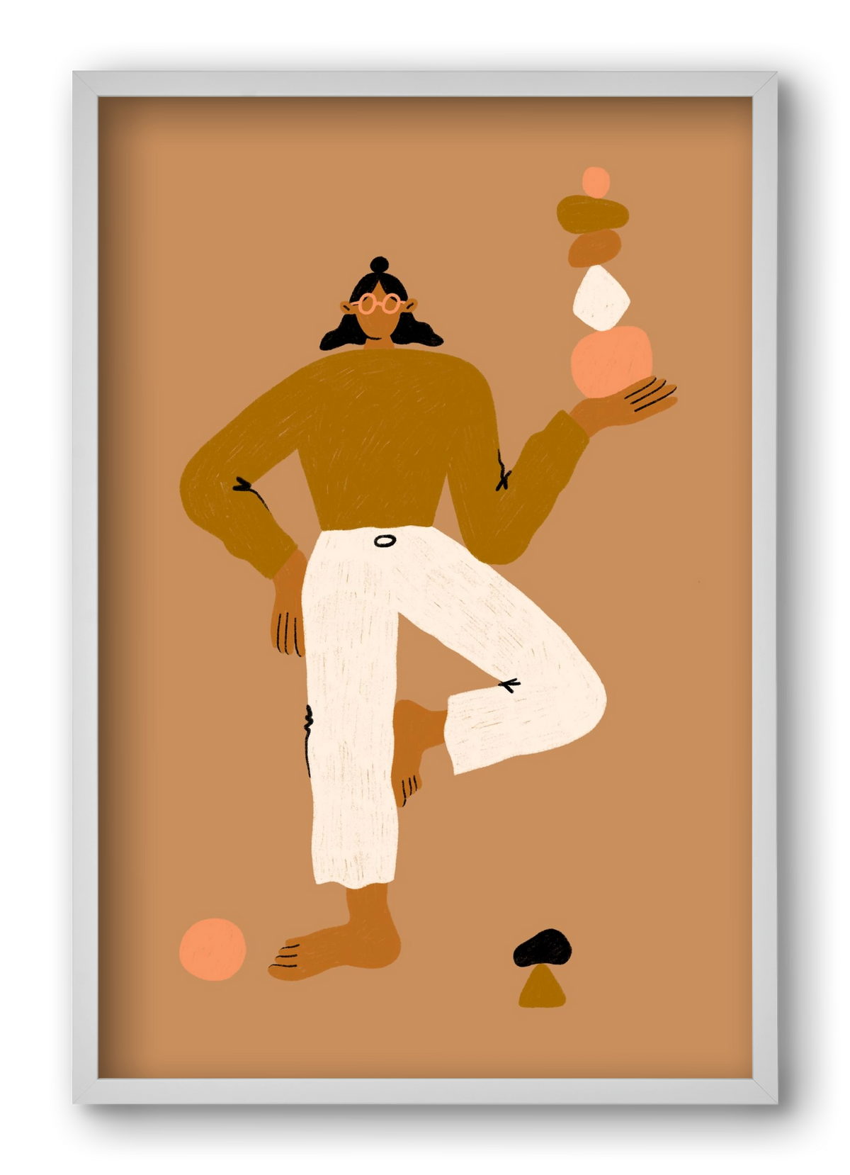 Balancing, 40x60 cm (40x60 cm), Fehér keret