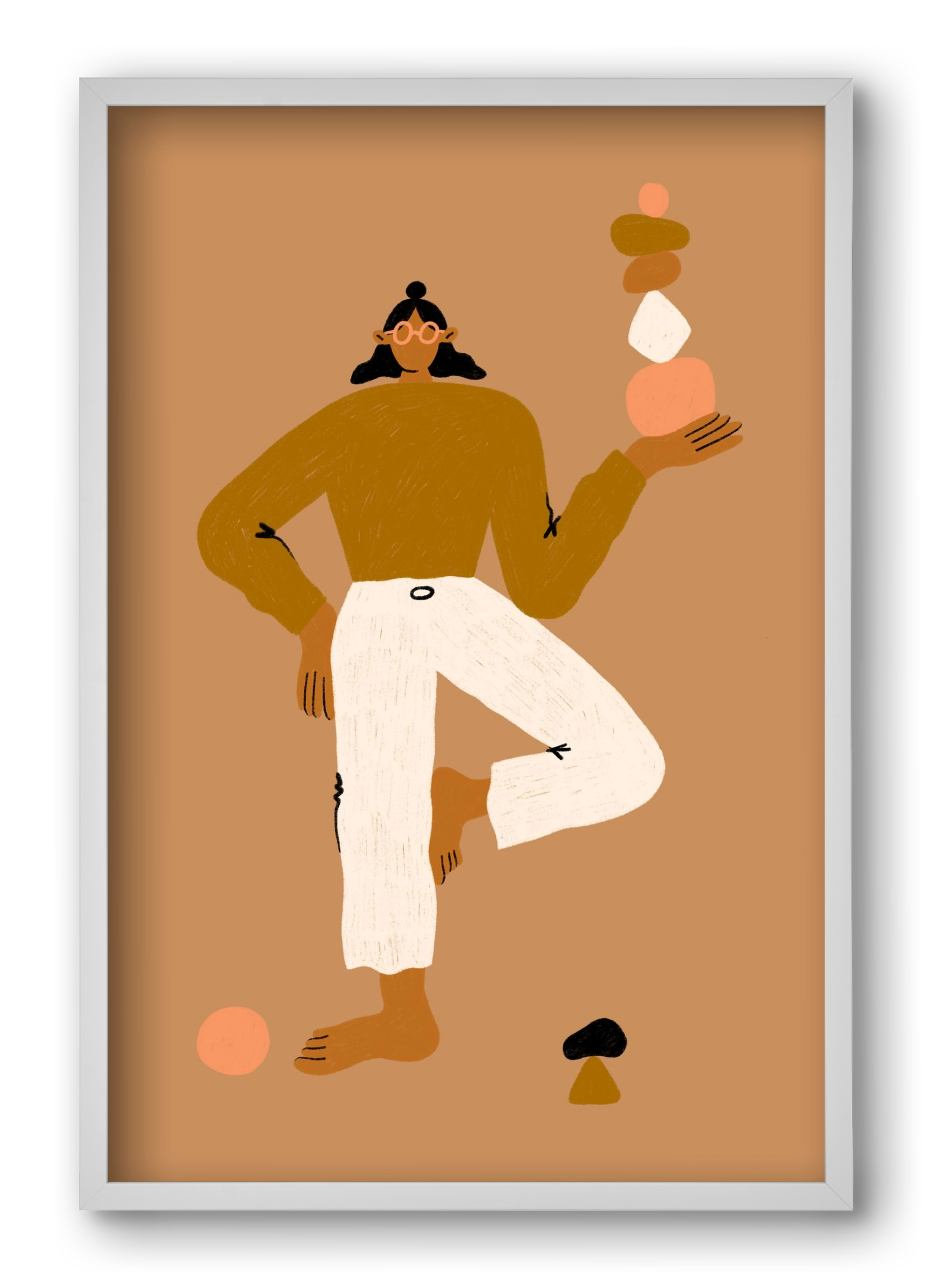 Balancing, 40x60 cm (40x60 cm), Fehér keret