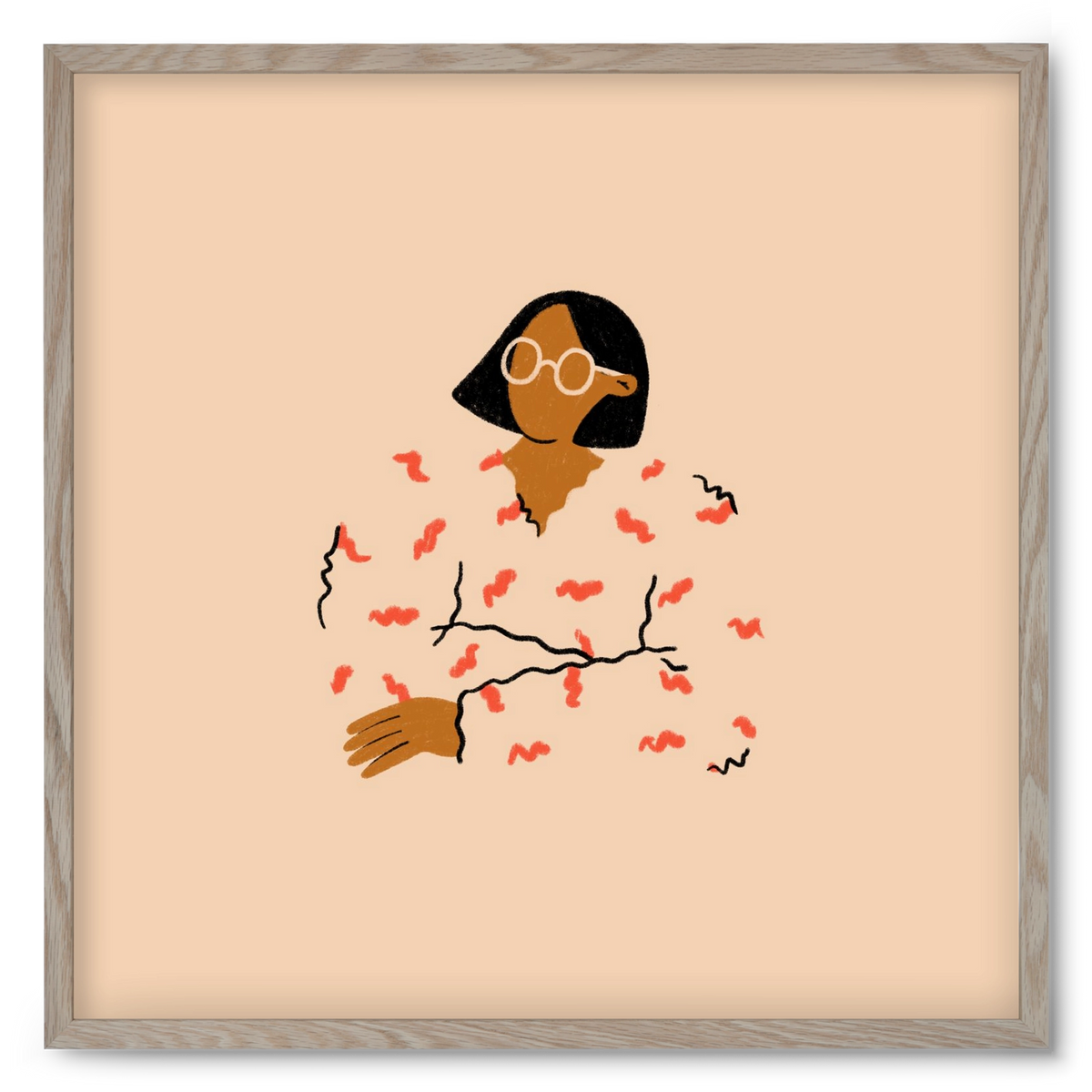 Thinker, 50x50 cm (50x50 cm), Tölgy keret