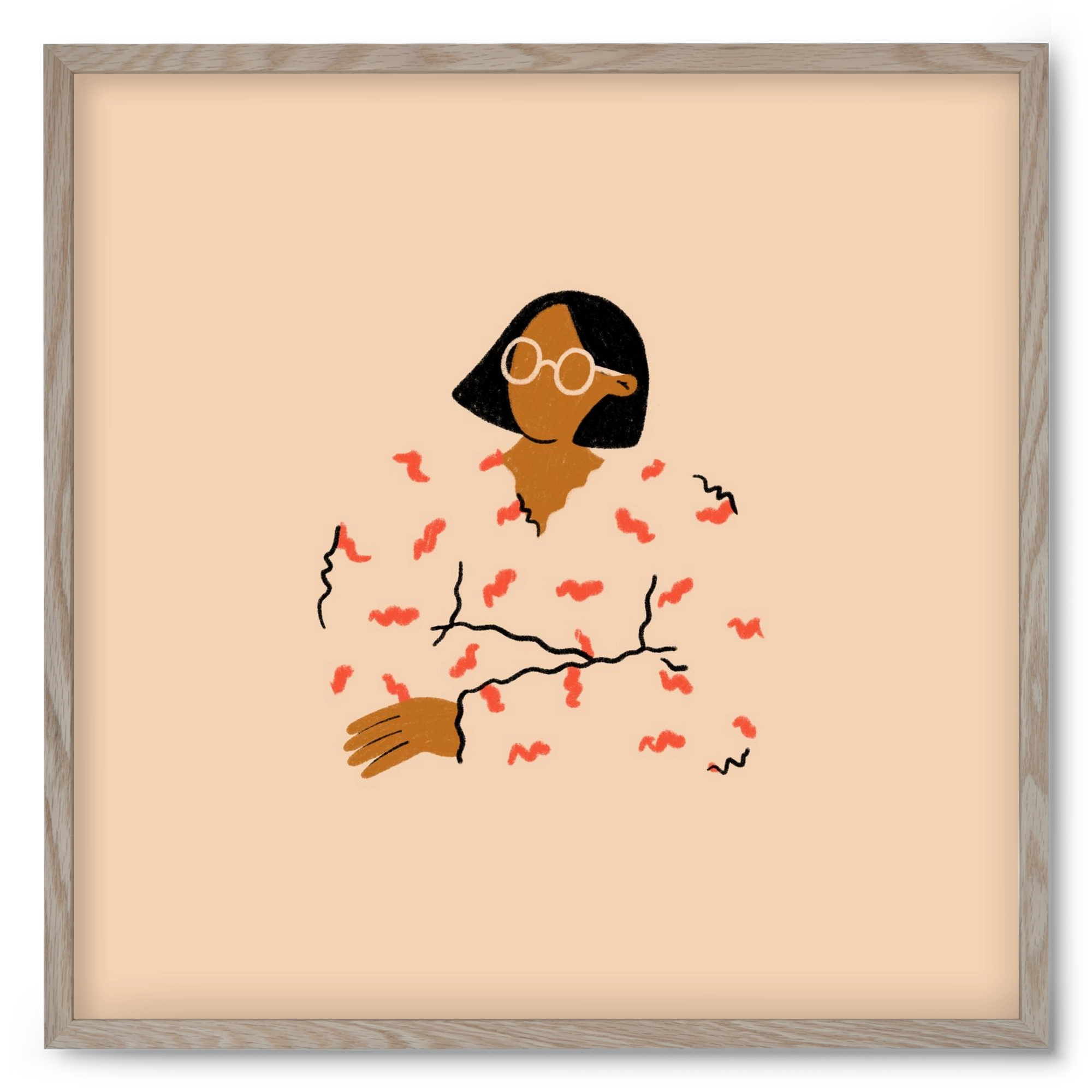 Thinker, 50x50 cm (50x50 cm), Tölgy keret