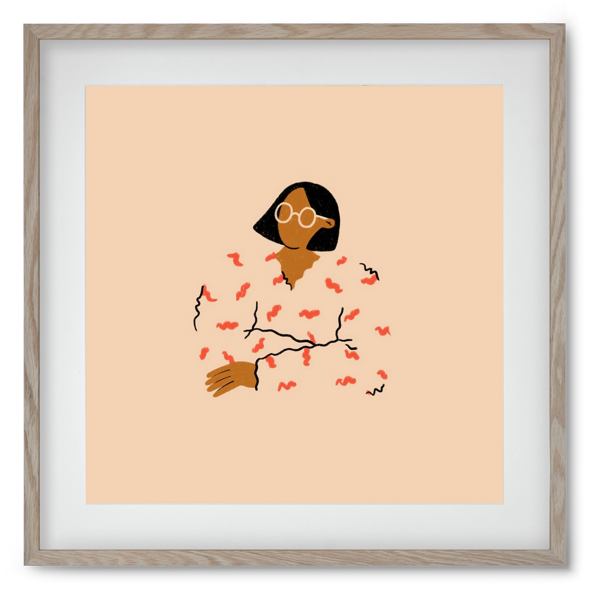 Thinker, 50x50 cm (40x40 cm), Tölgy keret, paszpartuval