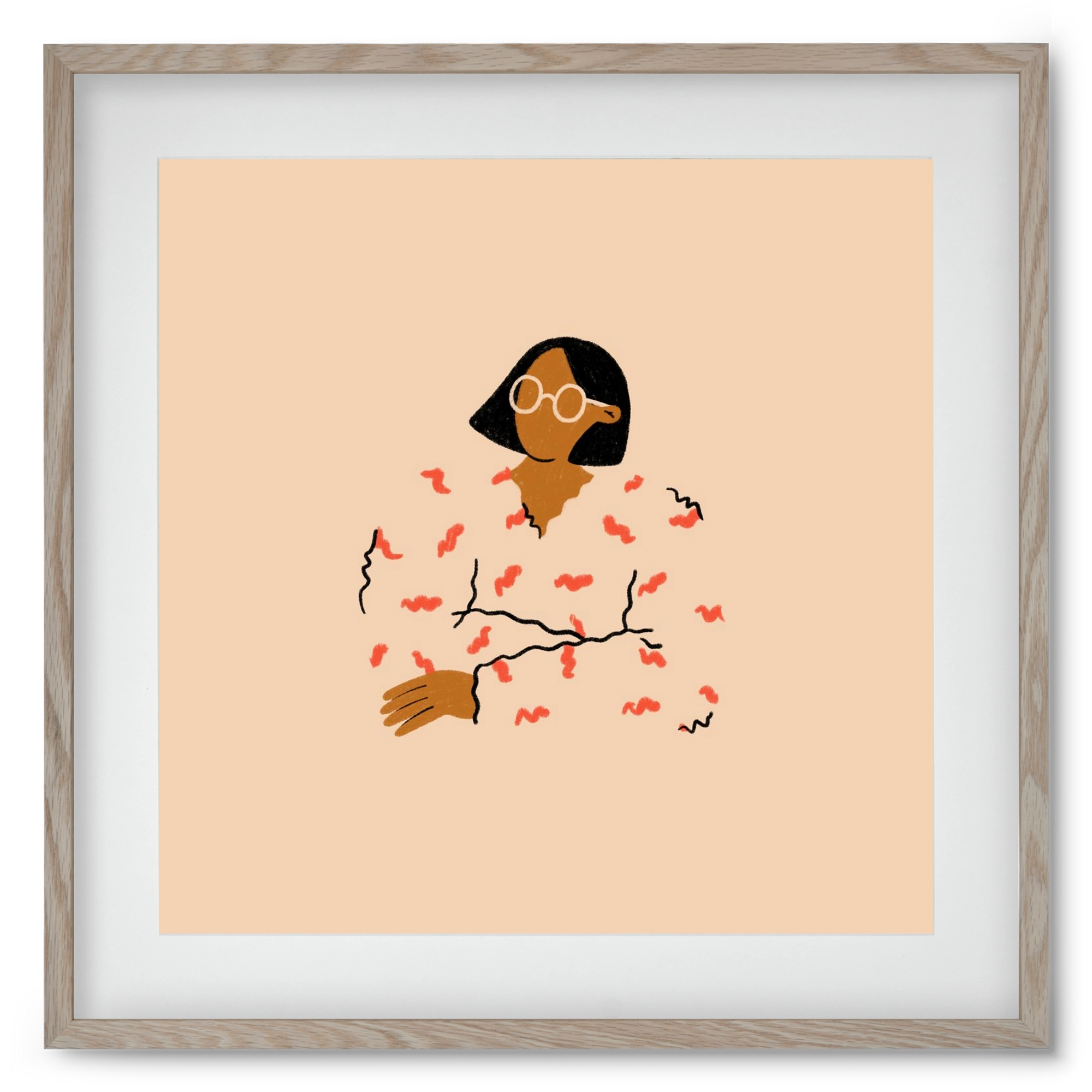 Thinker, 50x50 cm (40x40 cm), Tölgy keret, paszpartuval