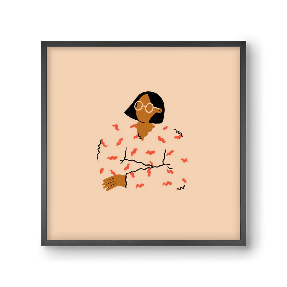 Thinker, 30x30 cm (30x30 cm), Fekete keret