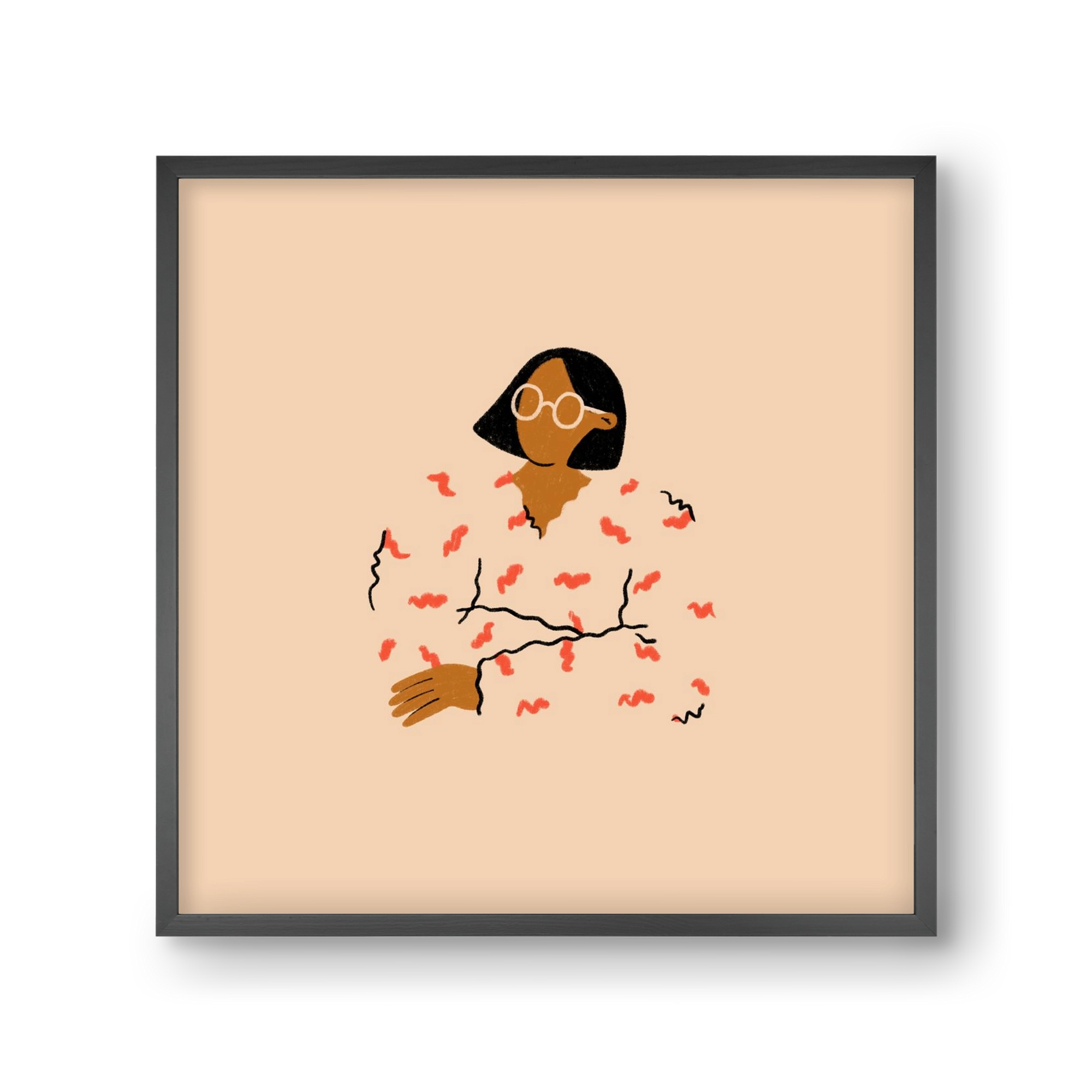 Thinker, 30x30 cm (30x30 cm), Fekete keret