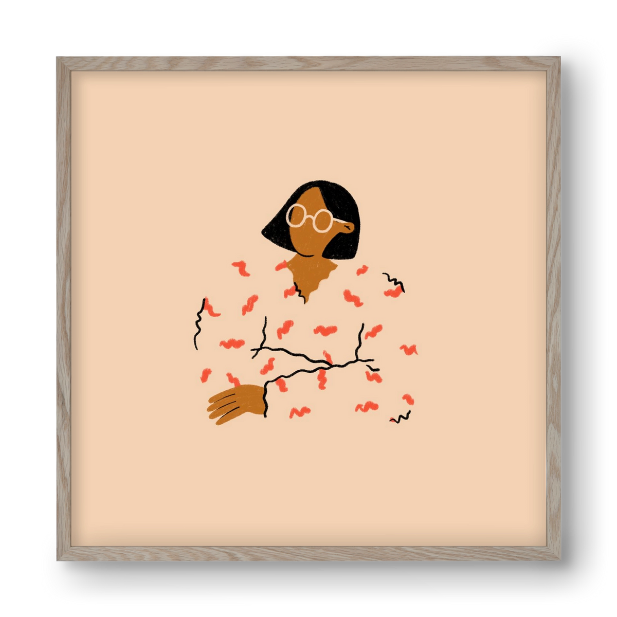 Thinker, 40x40 cm (40x40 cm), Tölgy keret