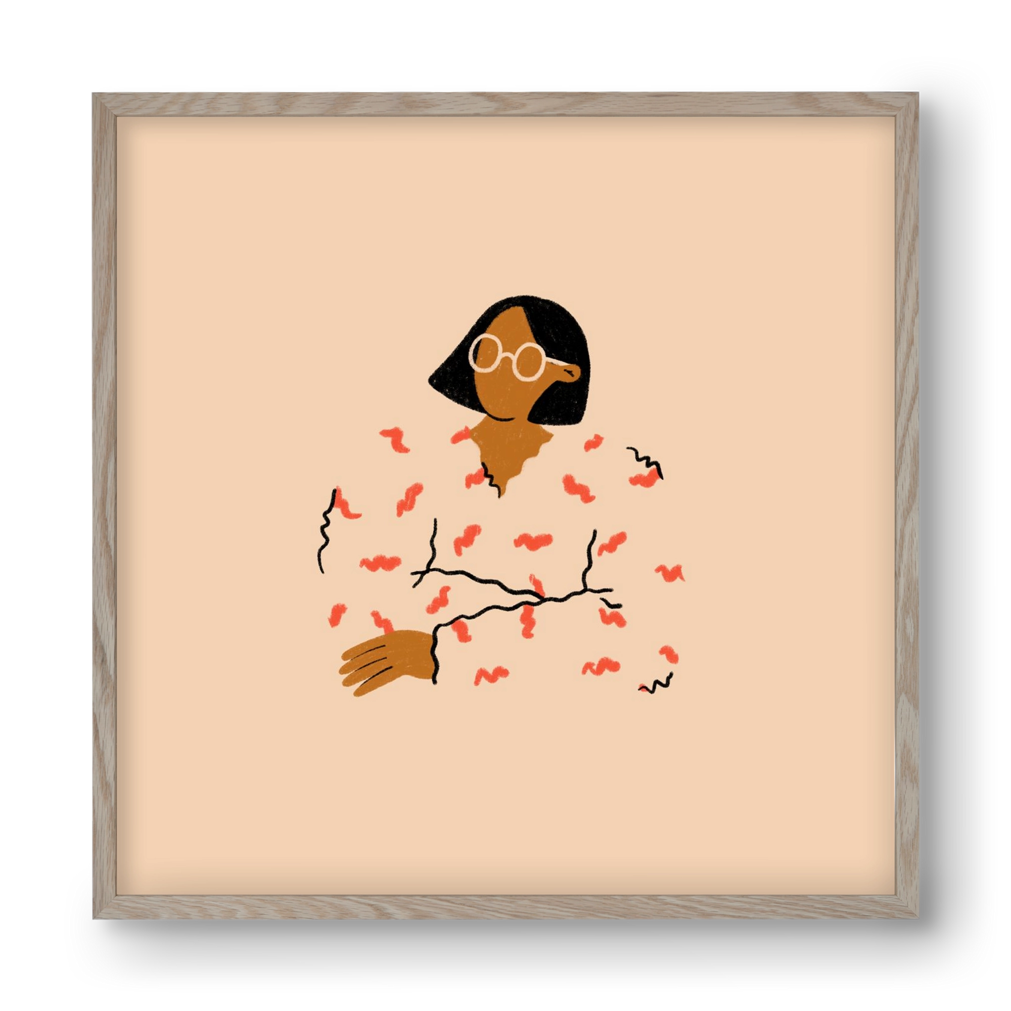 Thinker, 40x40 cm (40x40 cm), Tölgy keret