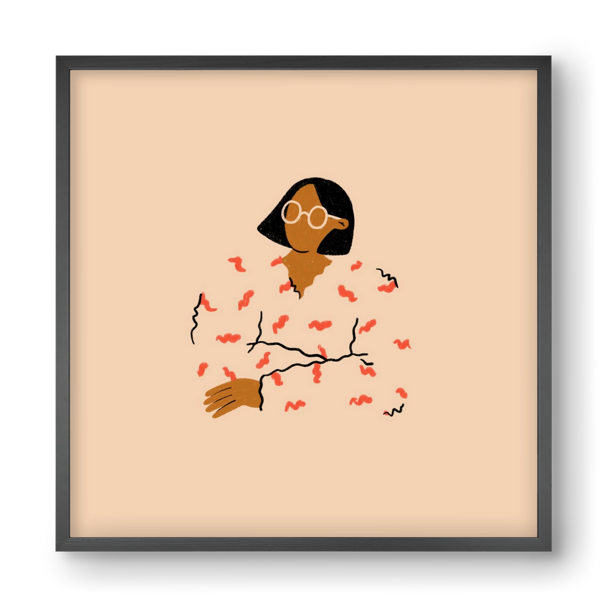 Thinker, 40x40 cm (40x40 cm), Fekete keret