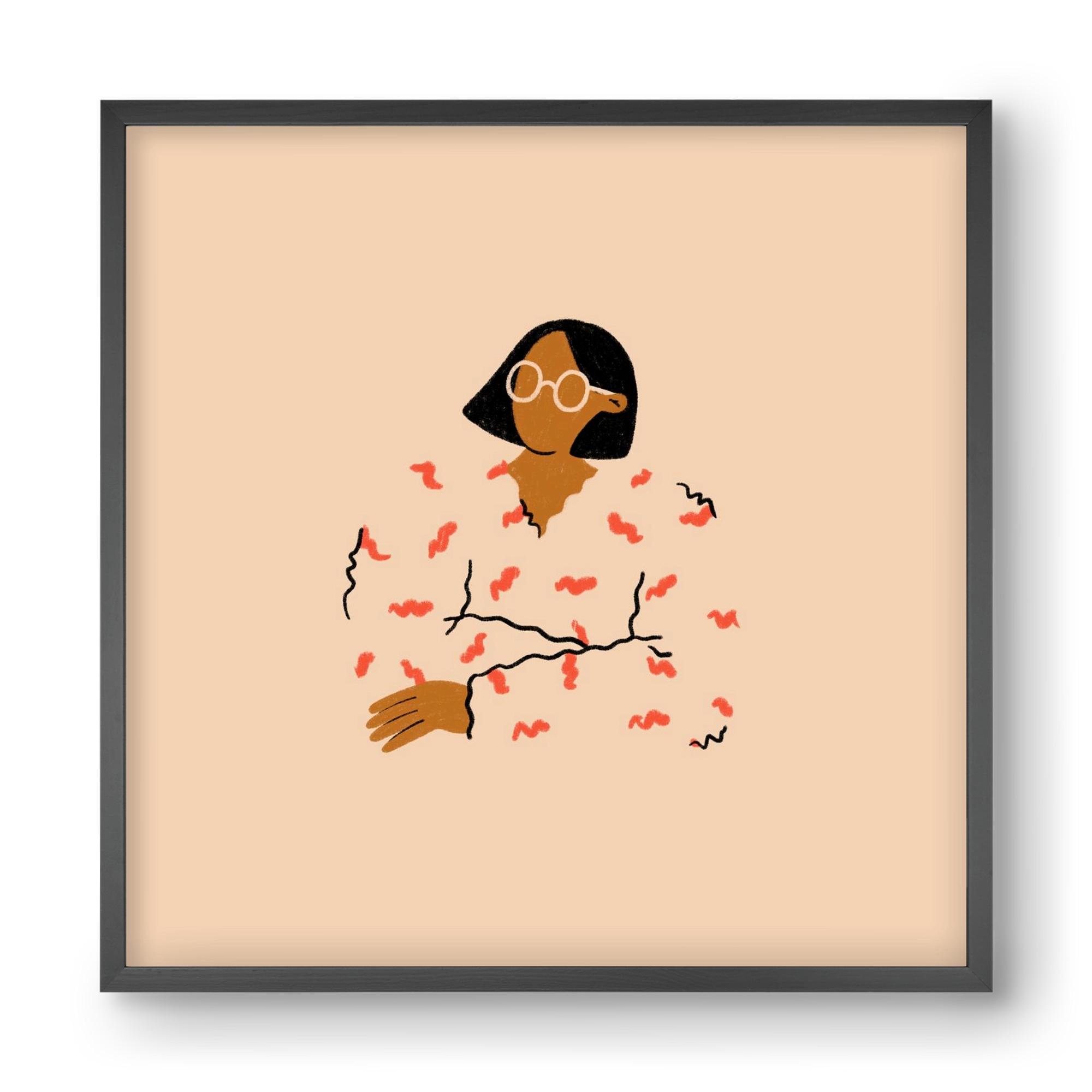 Thinker, 40x40 cm (40x40 cm), Fekete keret