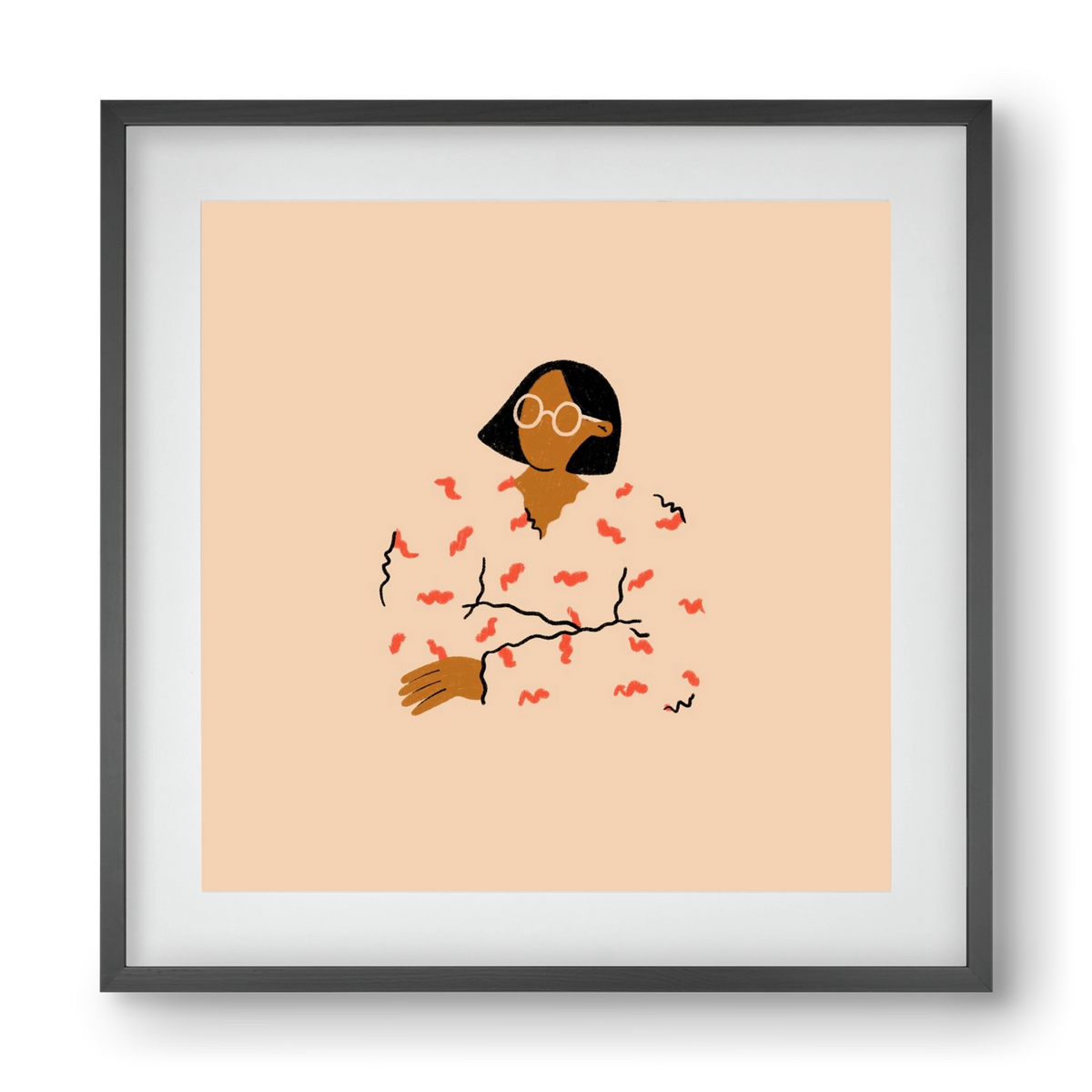 Thinker, 40x40 cm (30x30 cm), Fekete keret, paszpartuval