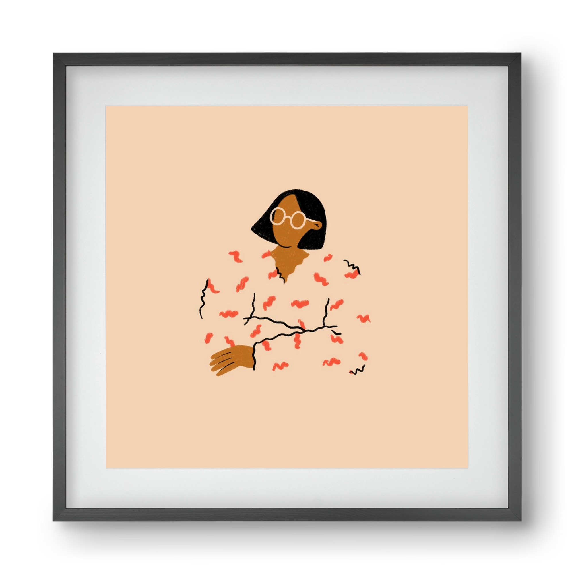 Thinker, 40x40 cm (30x30 cm), Fekete keret, paszpartuval