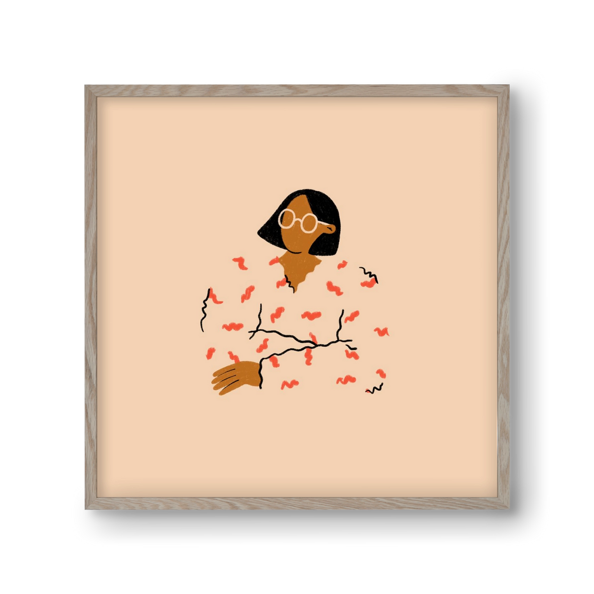 Thinker, 30x30 cm (30x30 cm), Tölgy keret