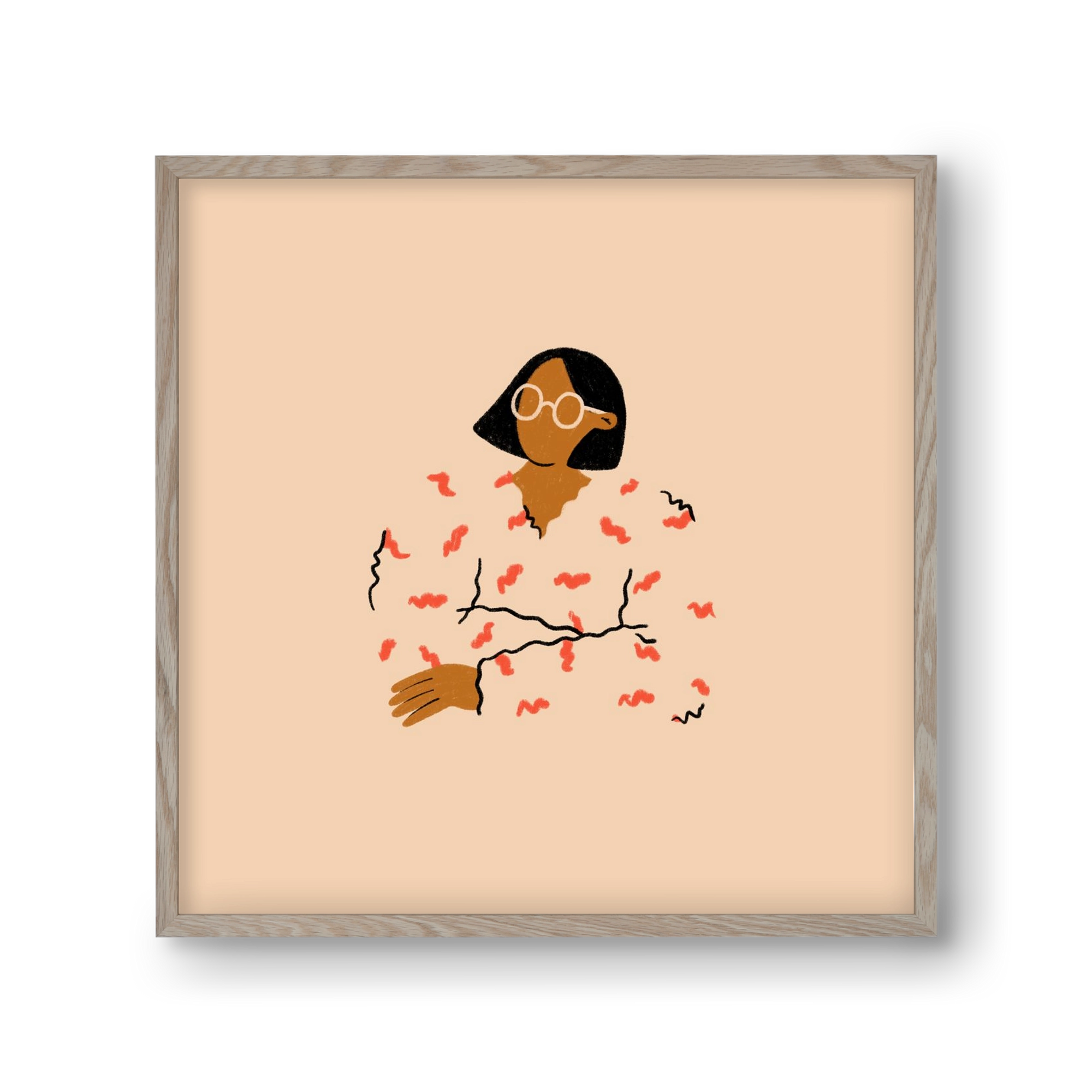 Thinker, 30x30 cm (30x30 cm), Tölgy keret