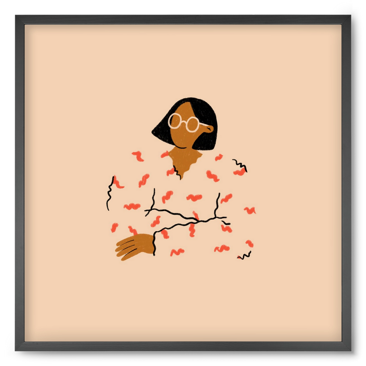 Thinker, 50x50 cm (50x50 cm), Fekete keret