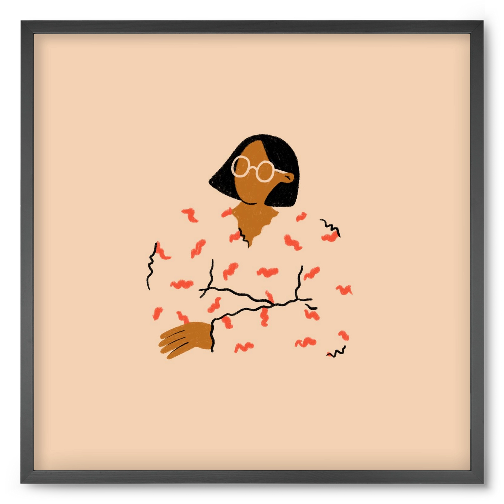 Thinker, 50x50 cm (50x50 cm), Fekete keret