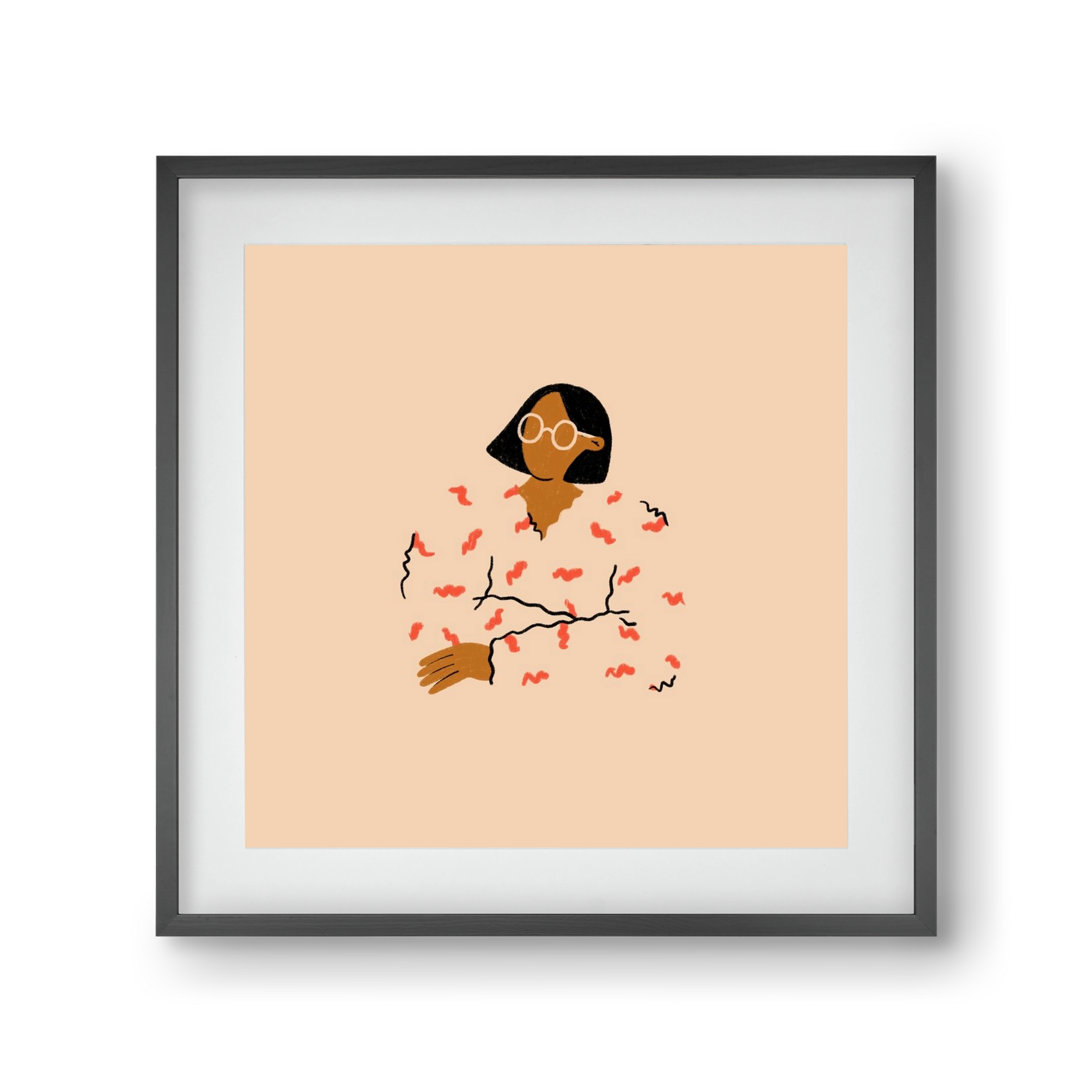 Thinker, 30x30 cm (20x20 cm), Fekete keret, paszpartuval