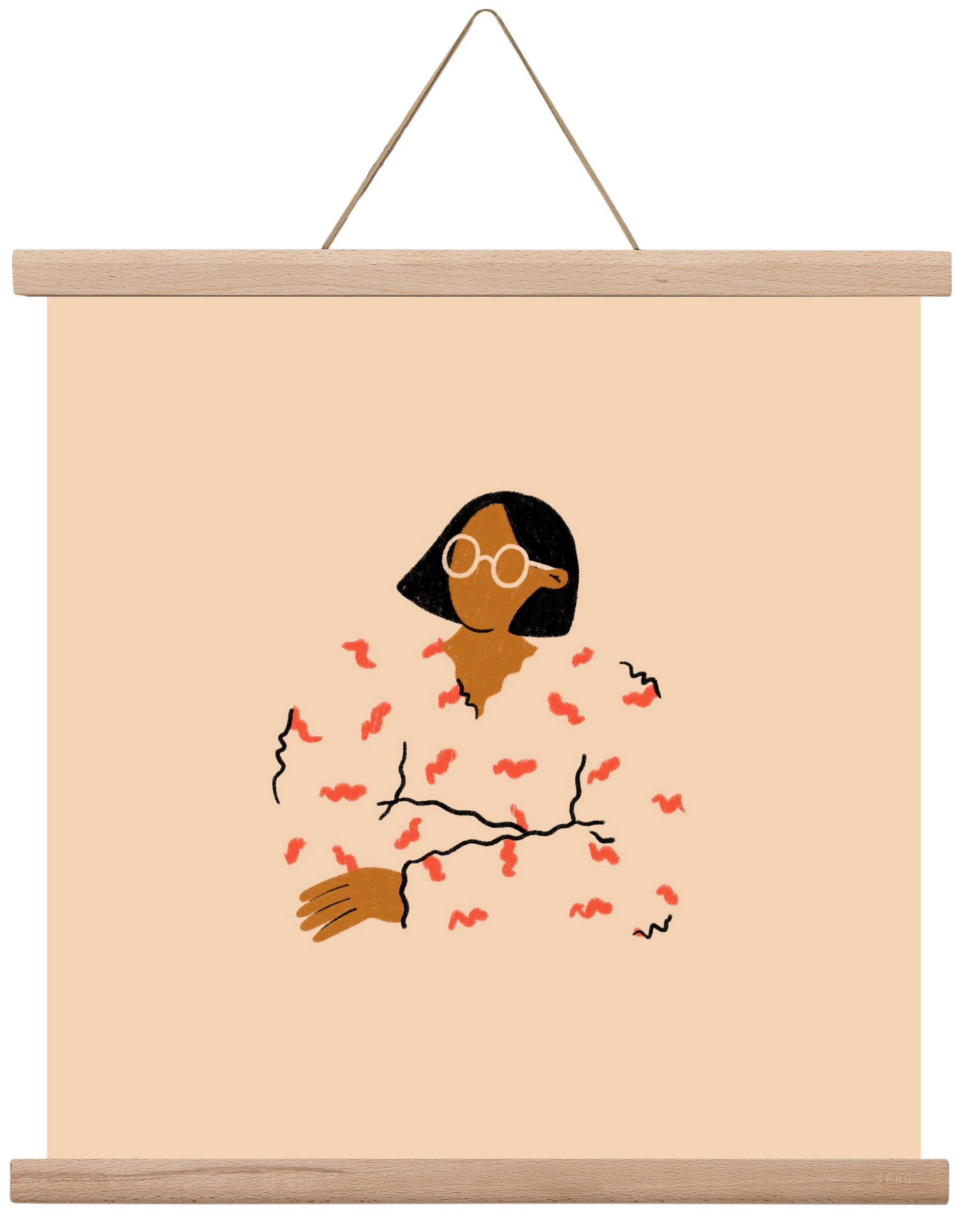 Thinker, 40x40 cm (40x40 cm), Tölgy akasztó