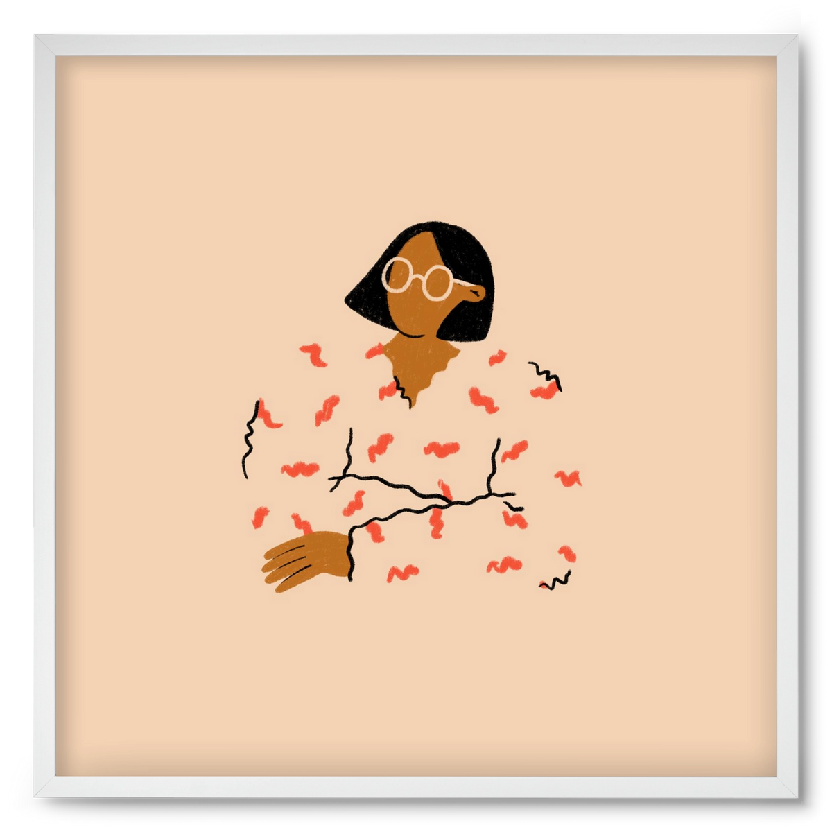 Thinker, 50x50 cm (50x50 cm), Fehér keret