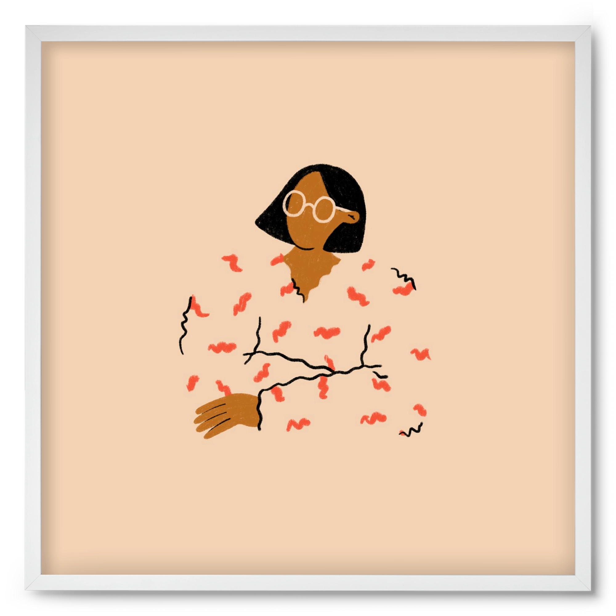 Thinker, 50x50 cm (50x50 cm), Fehér keret