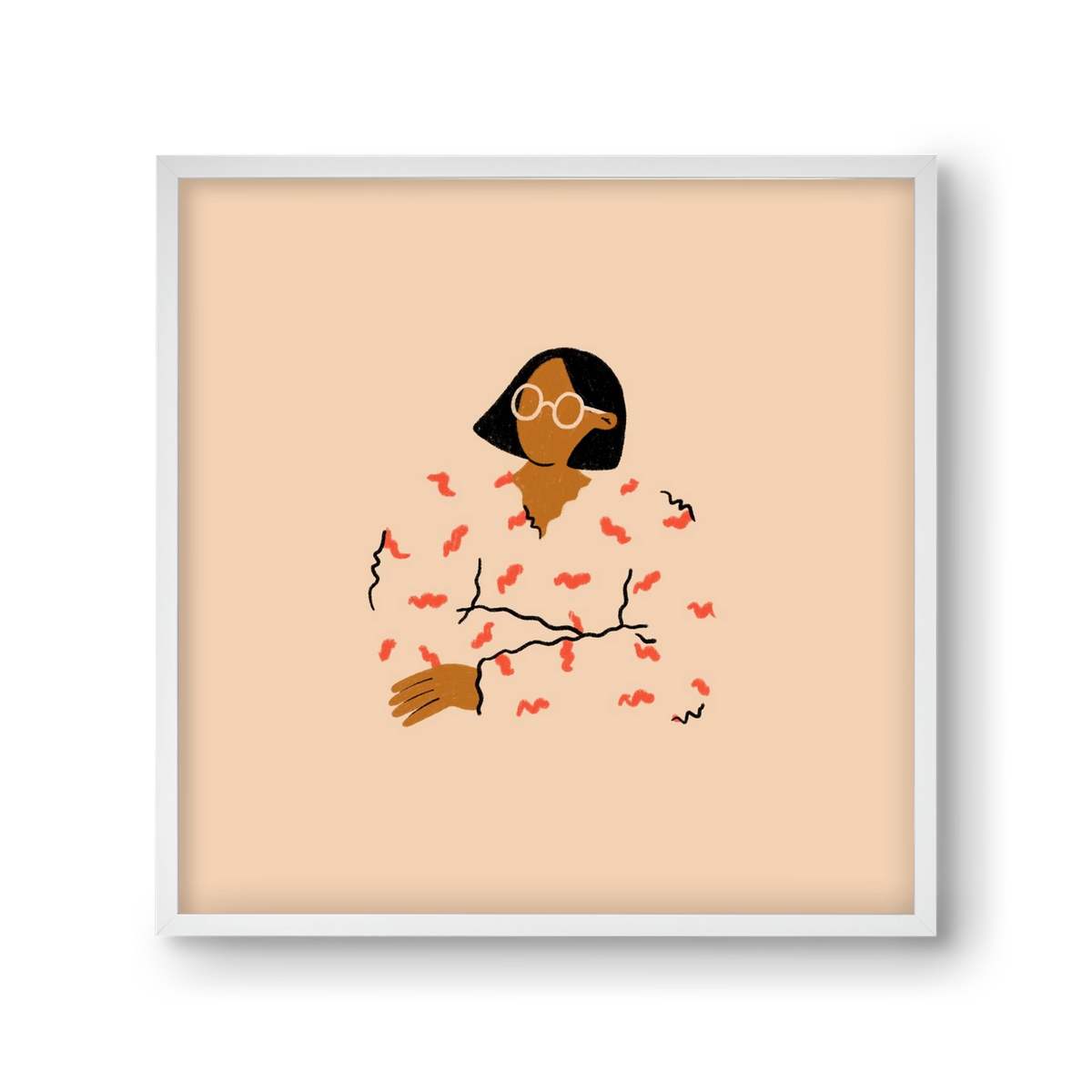 Thinker, 30x30 cm (30x30 cm), Fehér keret