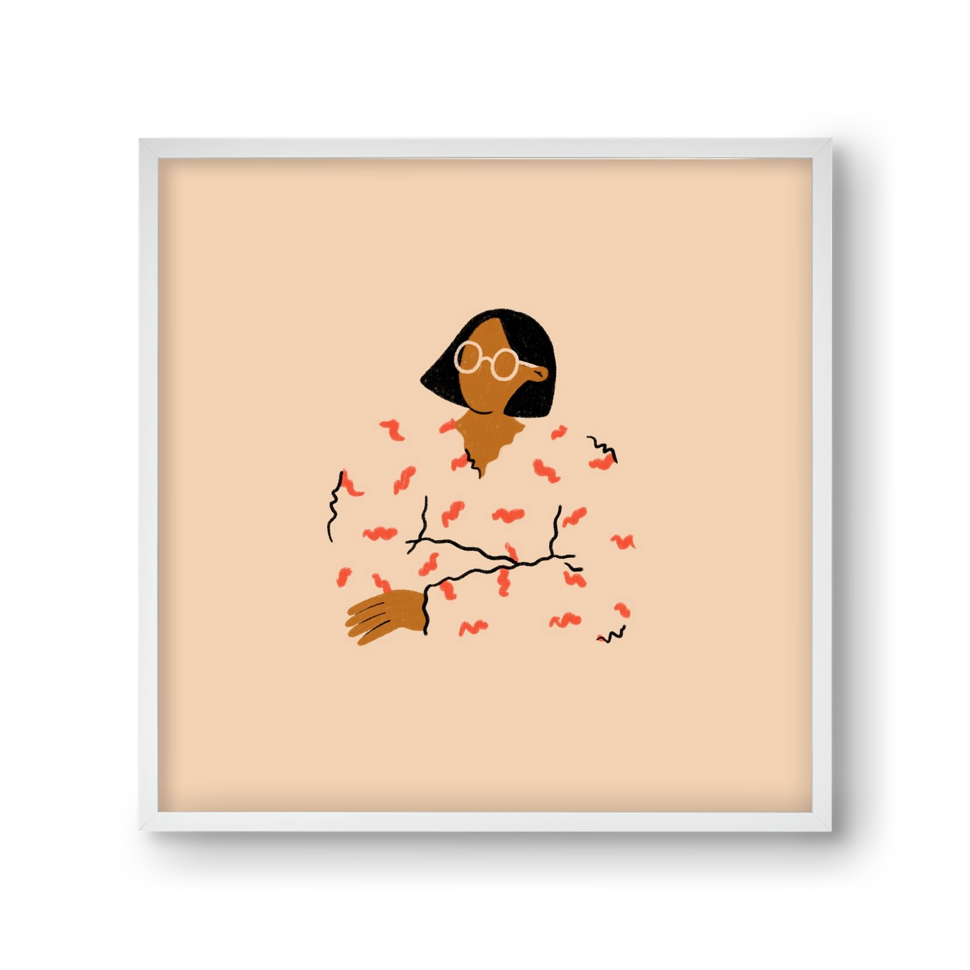 Thinker, 30x30 cm (30x30 cm), Fehér keret