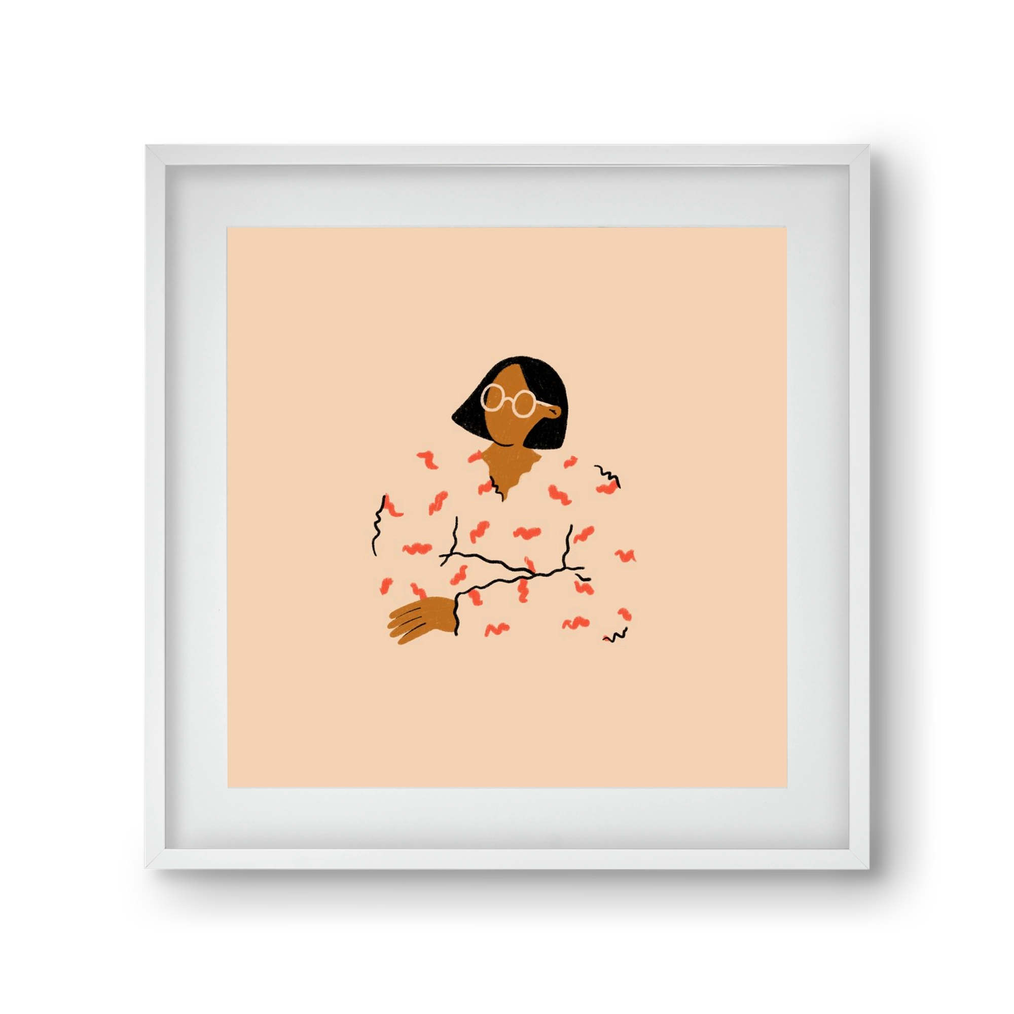 Thinker, 30x30 cm (20x20 cm), Fehér keret, paszpartuval