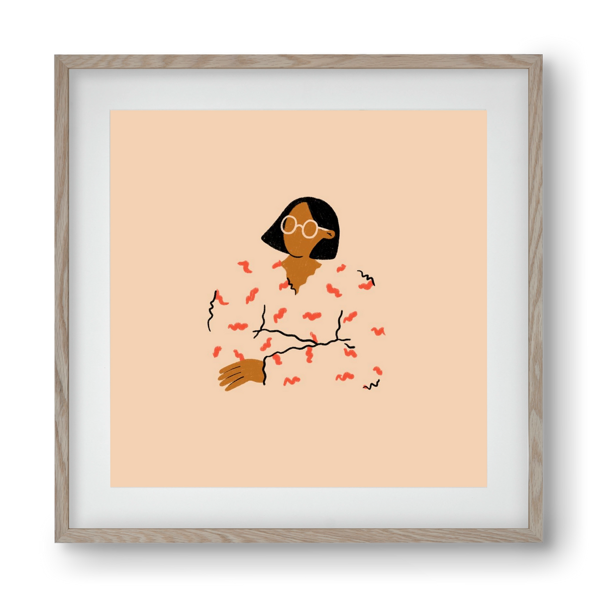 Thinker, 40x40 cm (30x30 cm), Tölgy keret, paszpartuval