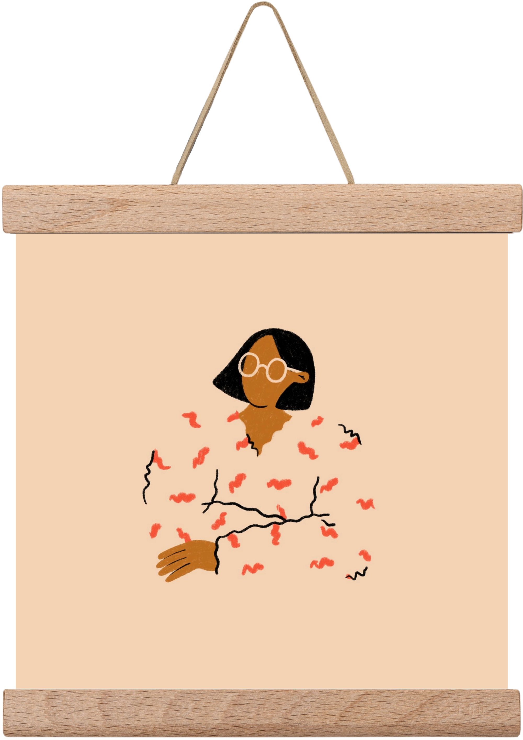 Thinker, 20x20 cm (20x20 cm), Tölgy akasztó