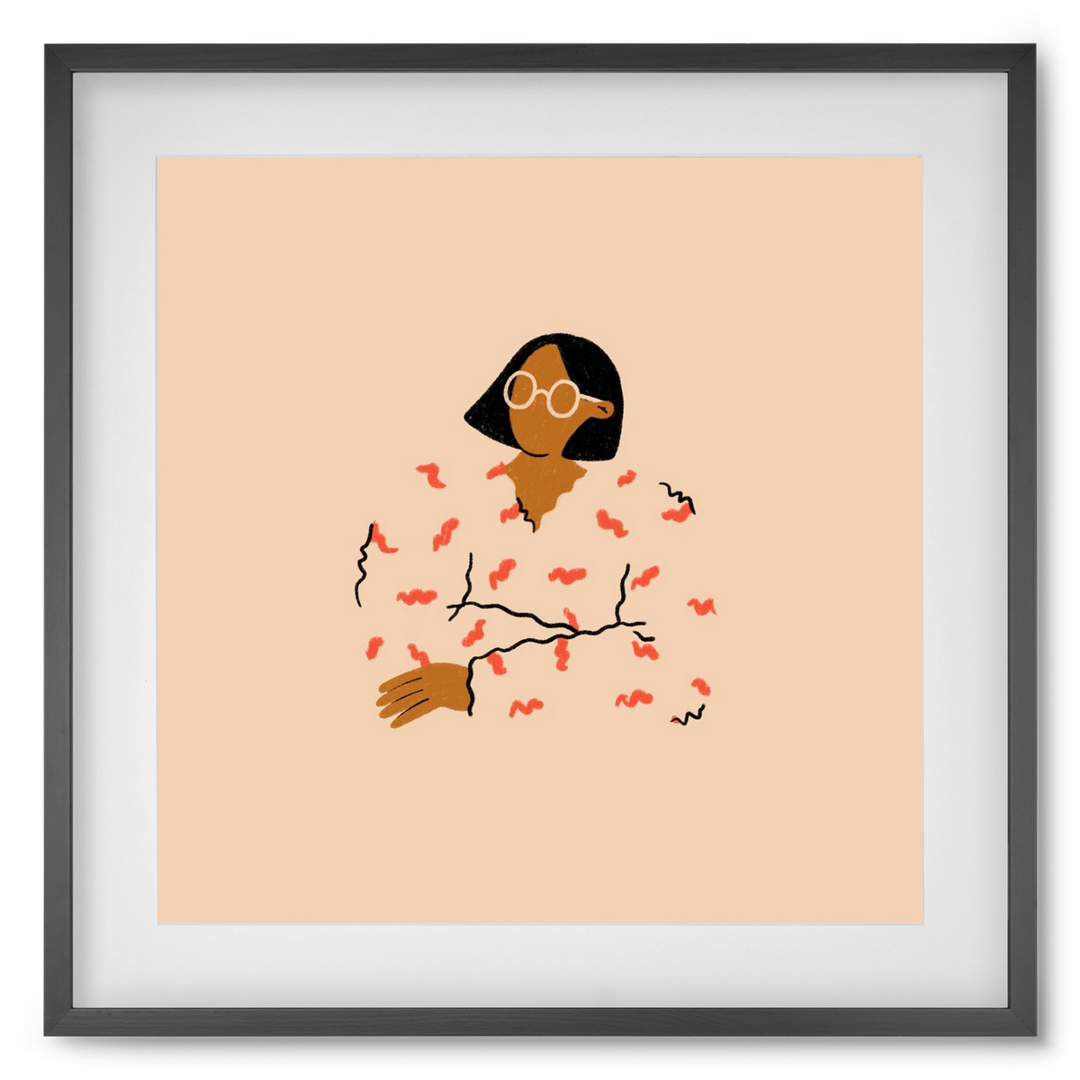 Thinker, 50x50 cm (40x40 cm), Fekete keret, paszpartuval