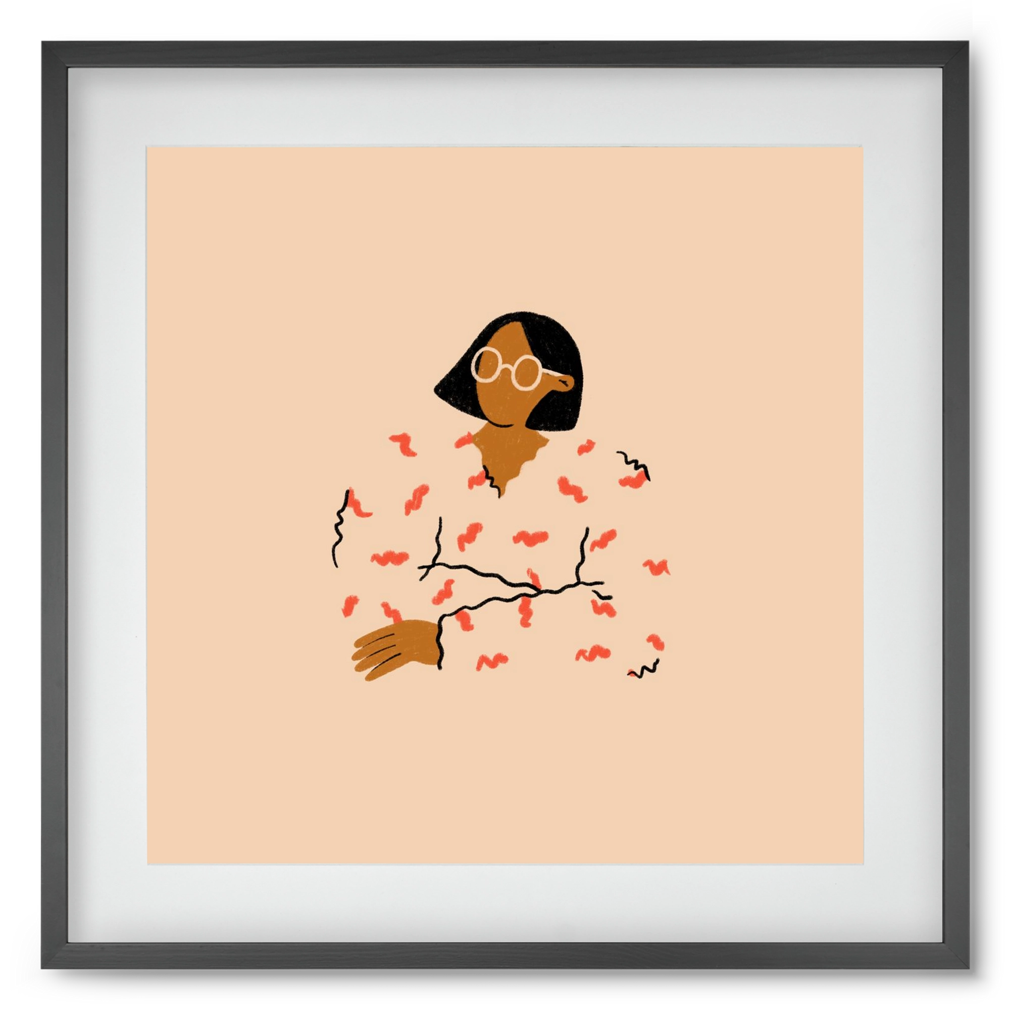 Thinker, 50x50 cm (40x40 cm), Fekete keret, paszpartuval