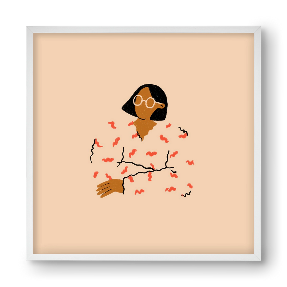 Thinker, 40x40 cm (40x40 cm), Fehér keret