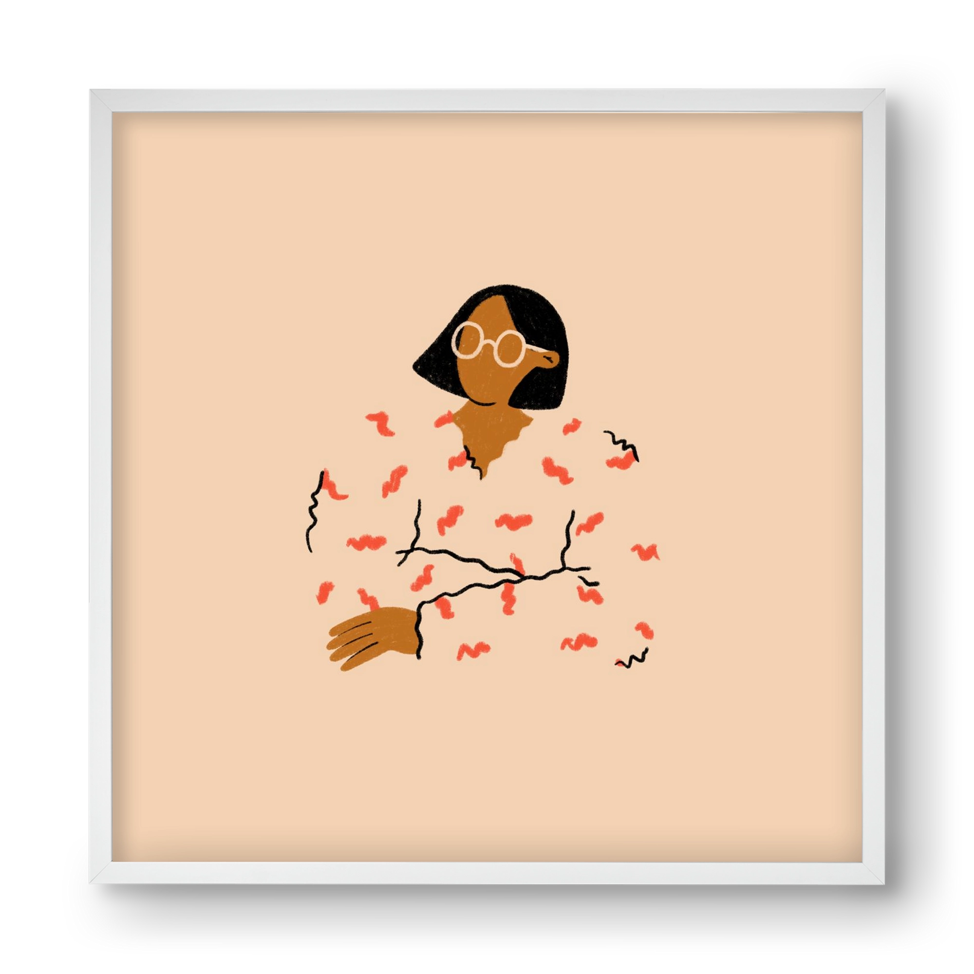 Thinker, 40x40 cm (40x40 cm), Fehér keret