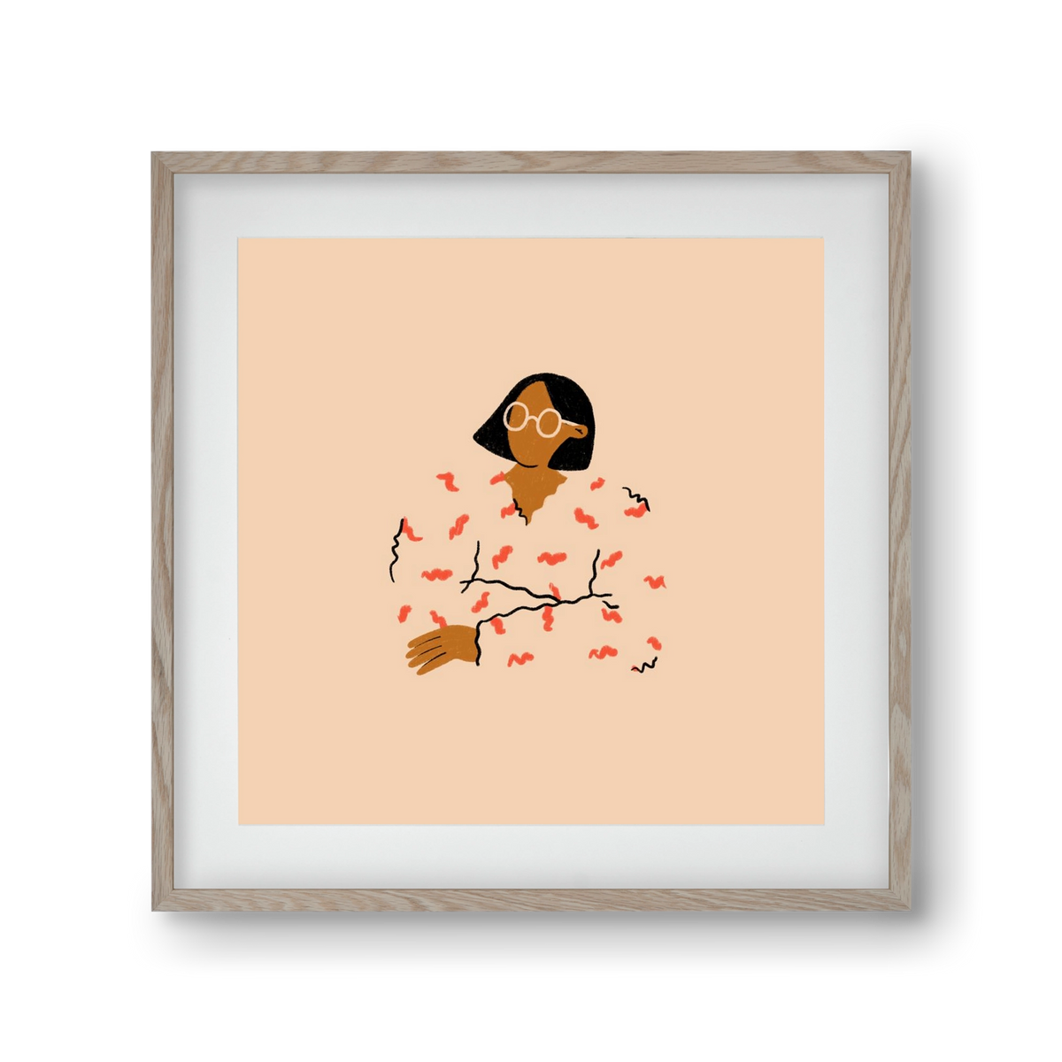 Thinker, 30x30 cm (20x20 cm), Tölgy keret, paszpartuval