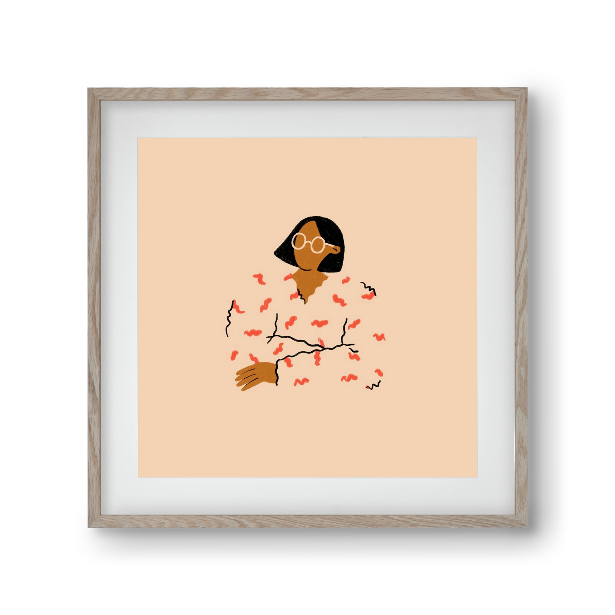 Thinker, 30x30 cm (20x20 cm), Tölgy keret, paszpartuval