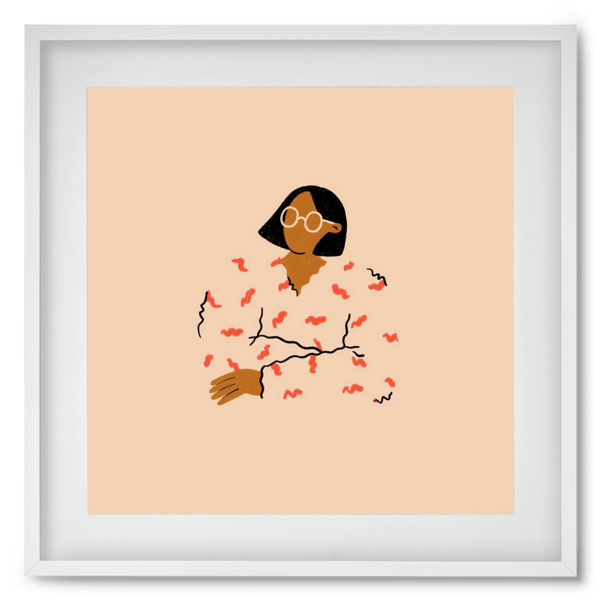 Thinker, 50x50 cm (40x40 cm), Fehér keret, paszpartuval