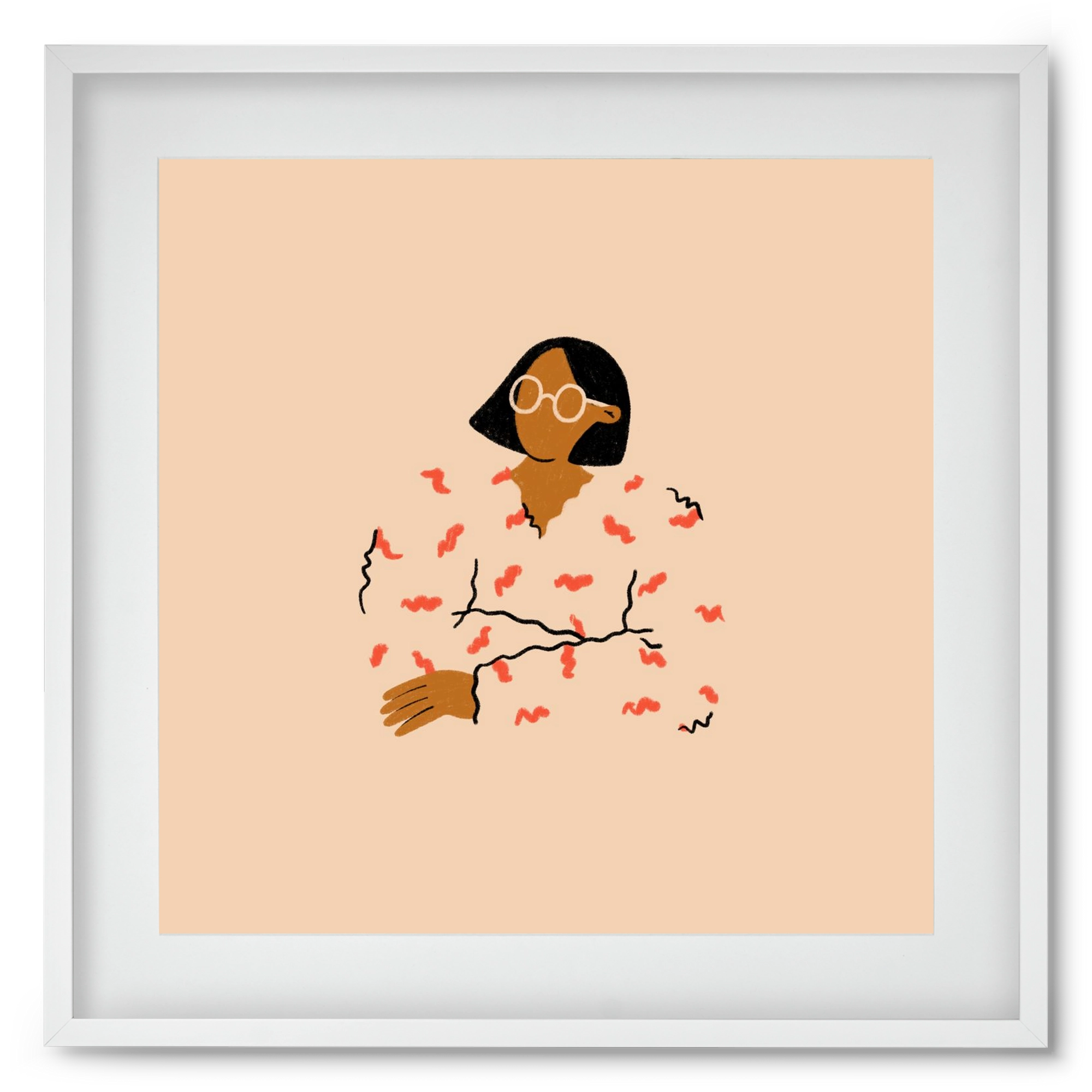 Thinker, 50x50 cm (40x40 cm), Fehér keret, paszpartuval