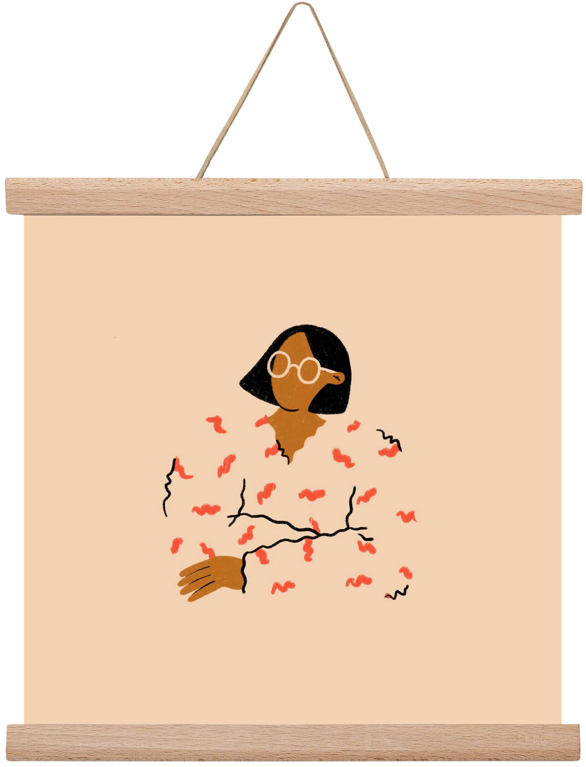 Thinker, 30x30 cm (30x30 cm), Tölgy akasztó