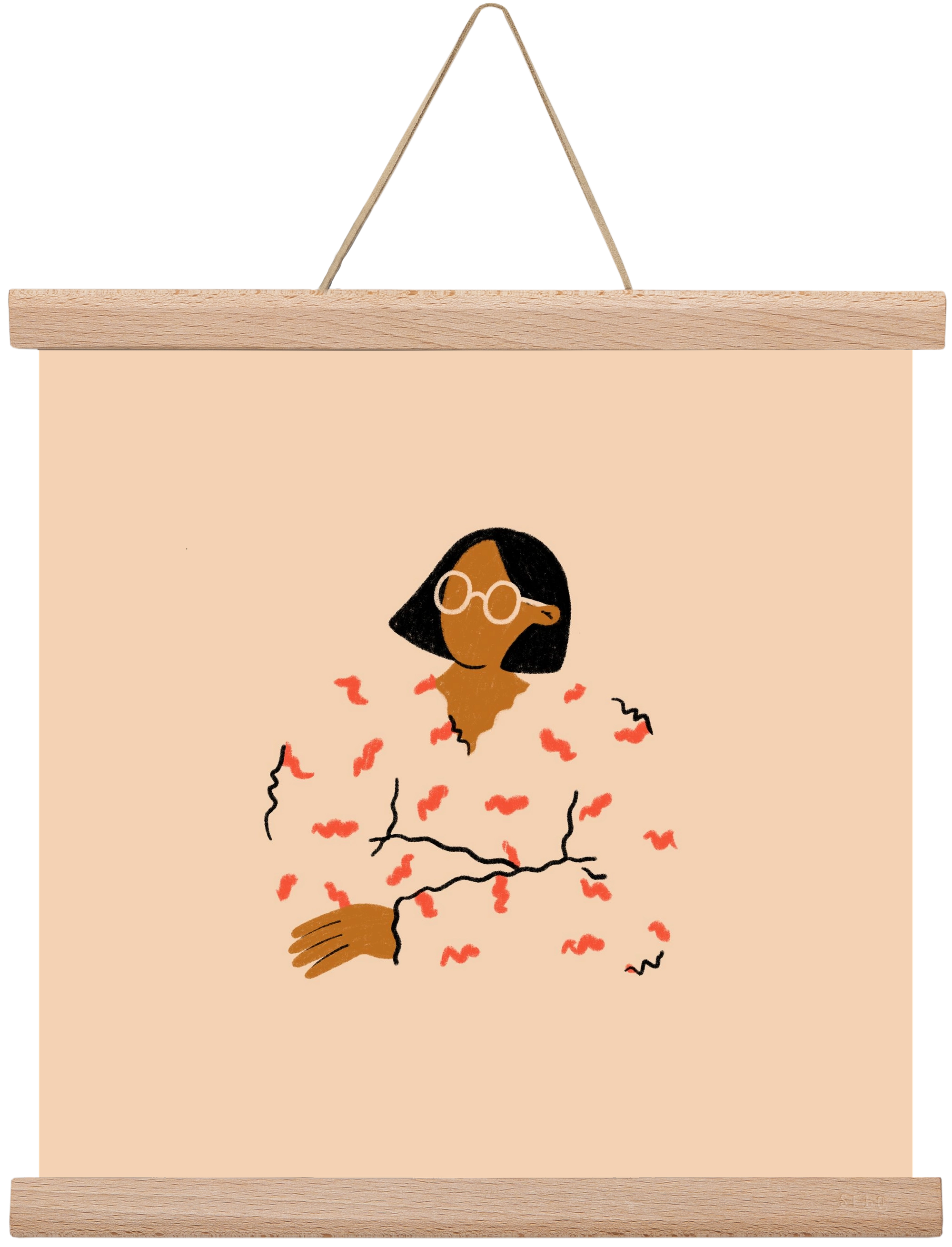 Thinker, 30x30 cm (30x30 cm), Tölgy akasztó